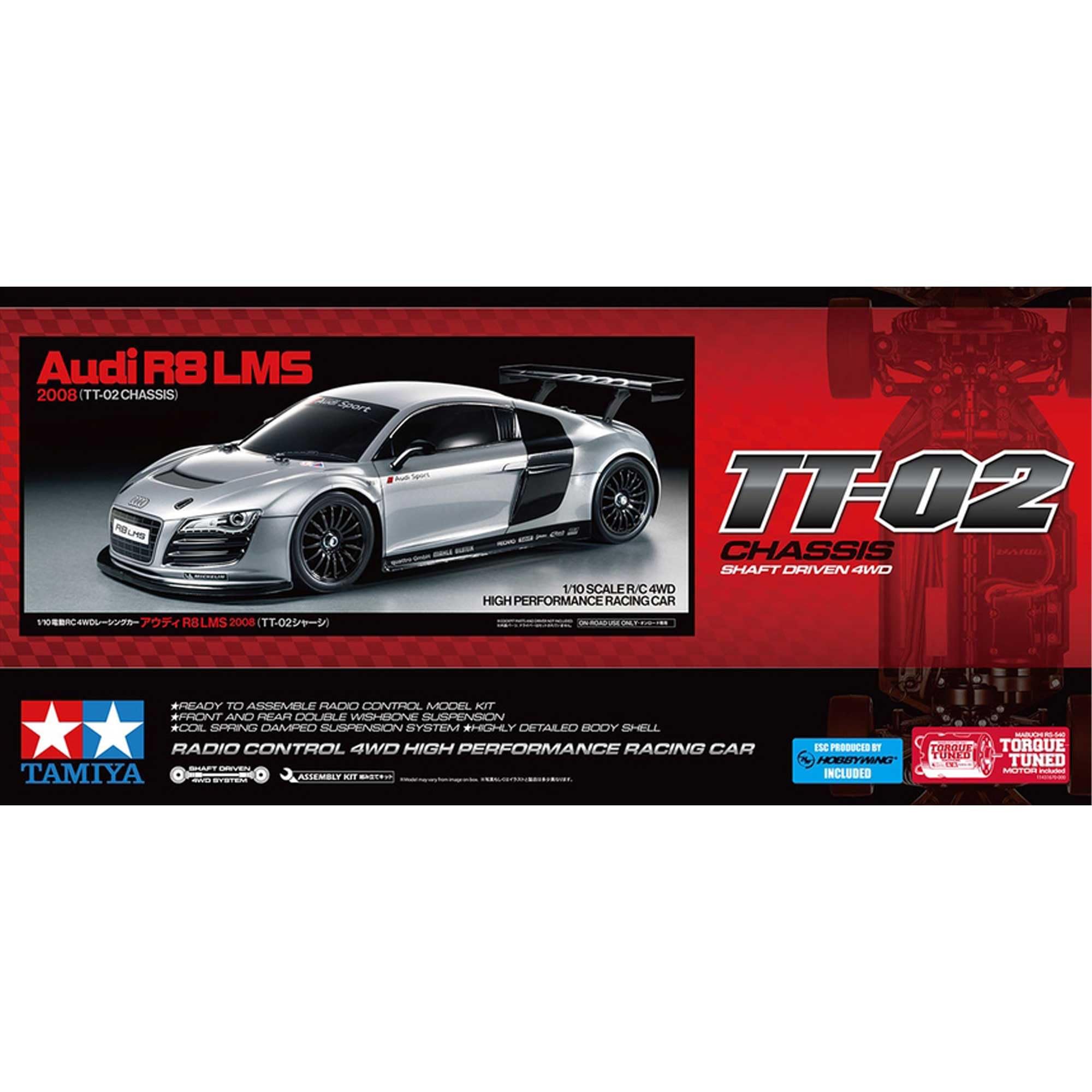 tamiya-58749-audi-r8-lms-2008-rc-auto-1-10-tt-02-bausatz image 2
