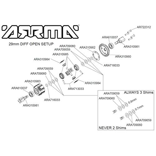 arrma-kraton-diff-set-gp4-43t-10k-vorne-hinten-komplett image 6