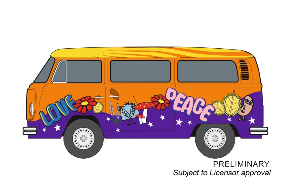 carrera-vw-bus-t2b-peace-and-love-slotcar-1-32-mit-licht image 1
