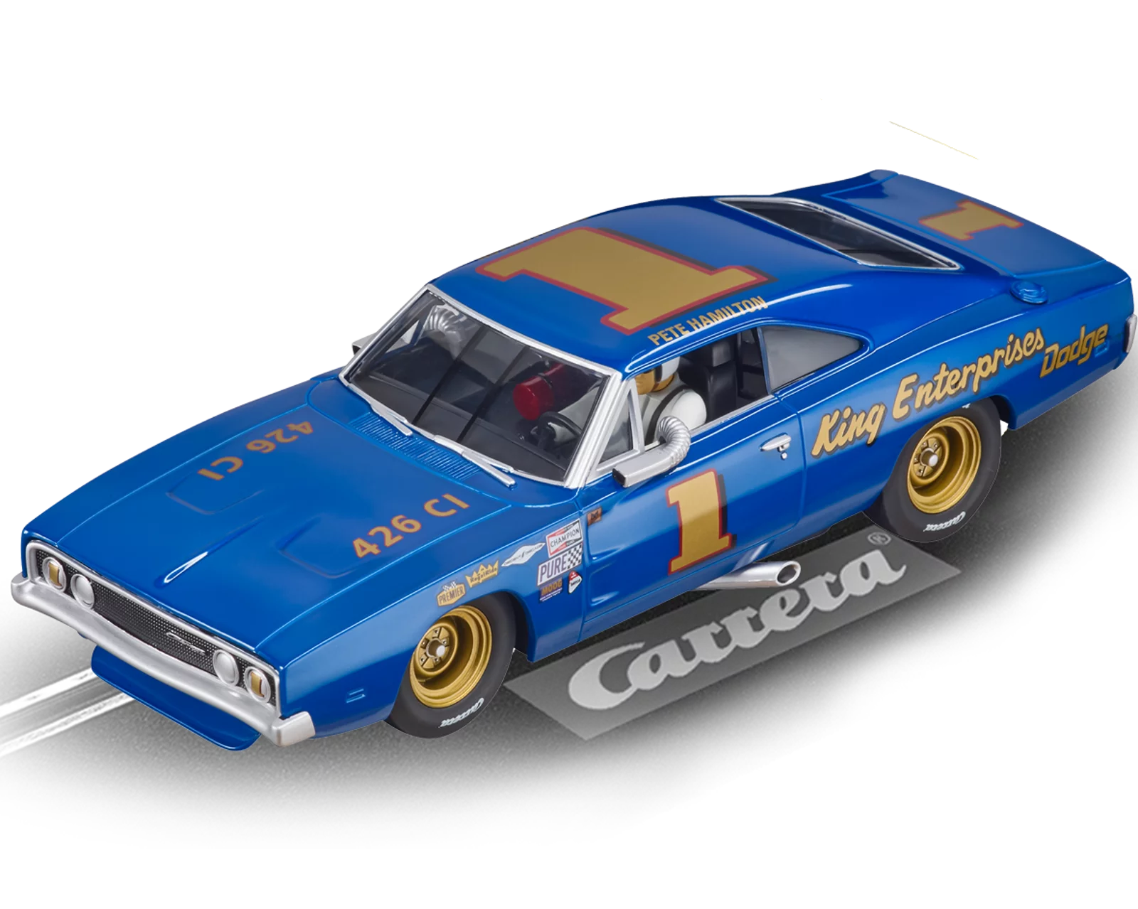 carrera-action-dodge-charger-500-no-1-slotcar-1-32-blau image 1