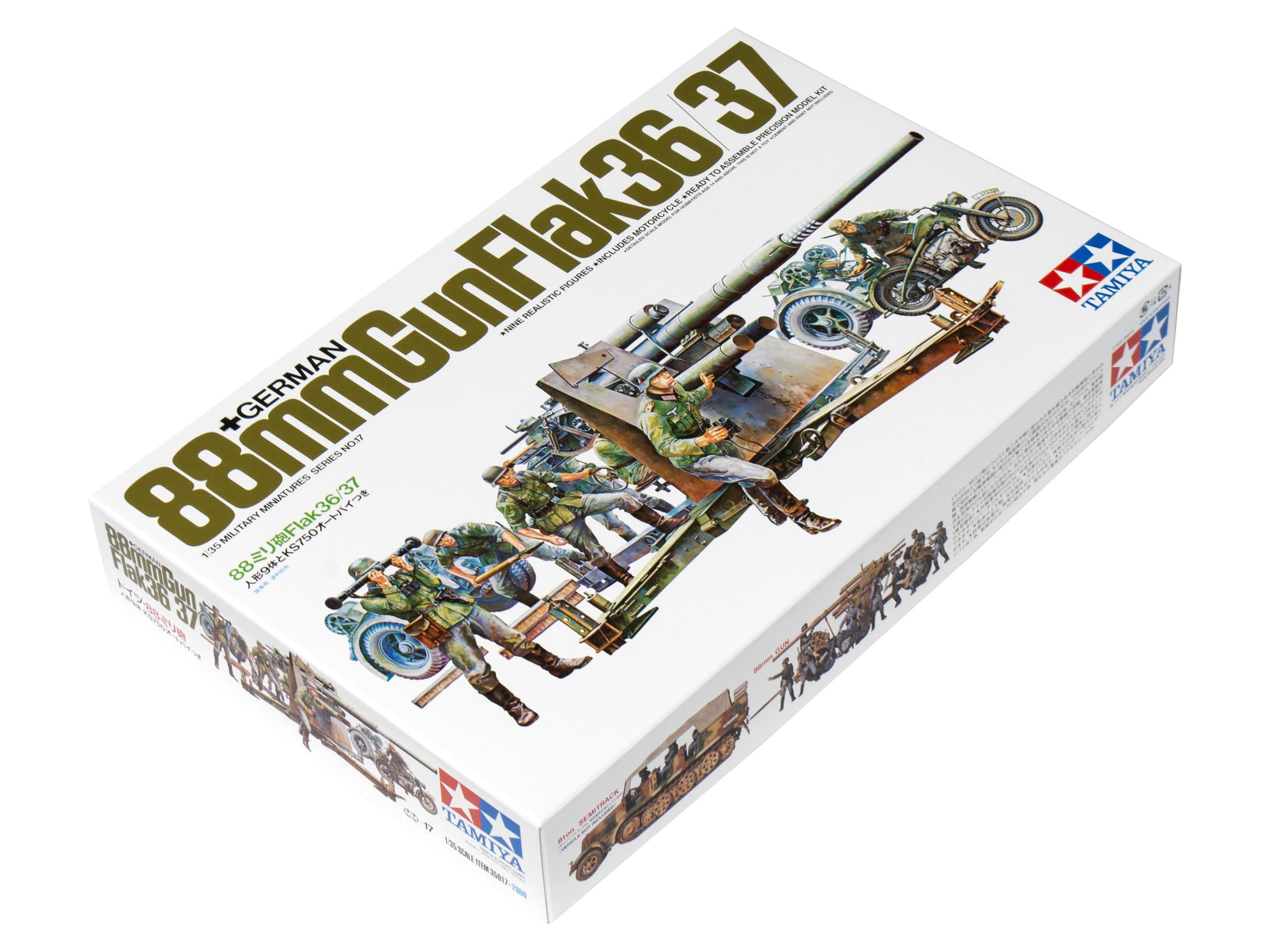 tamiya-35017-1-35-flak-8-8-cm-mit-motorrad-bausatz-gr-n image 1