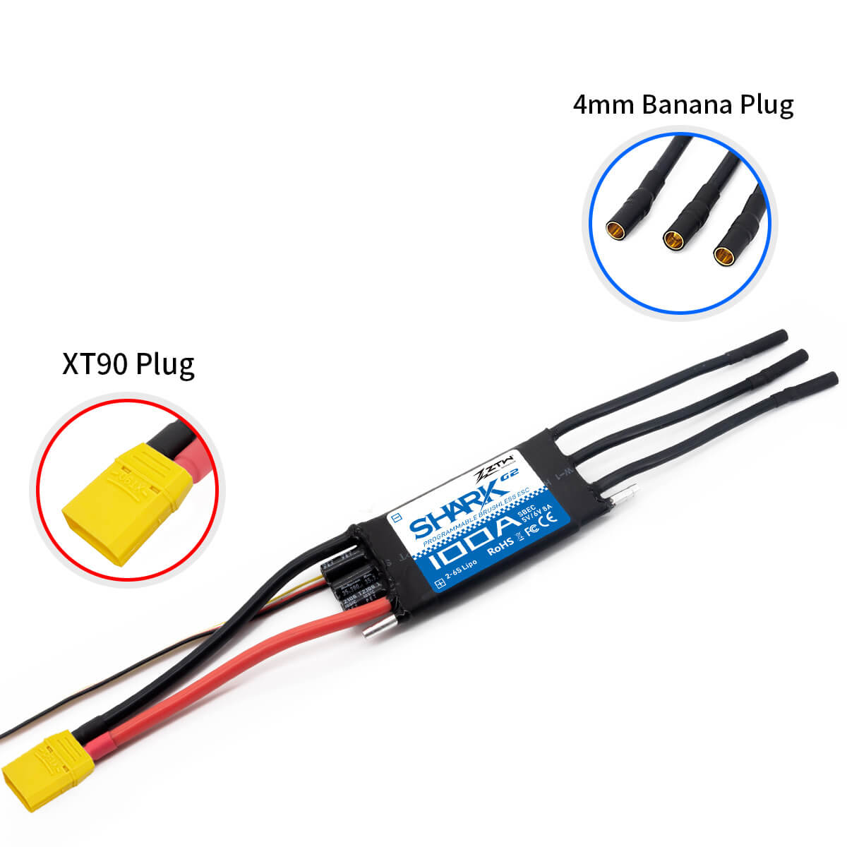 ztw-shark-g2-100a-bootsregler-2-6s-wasserdicht-ohne-stecker image 7