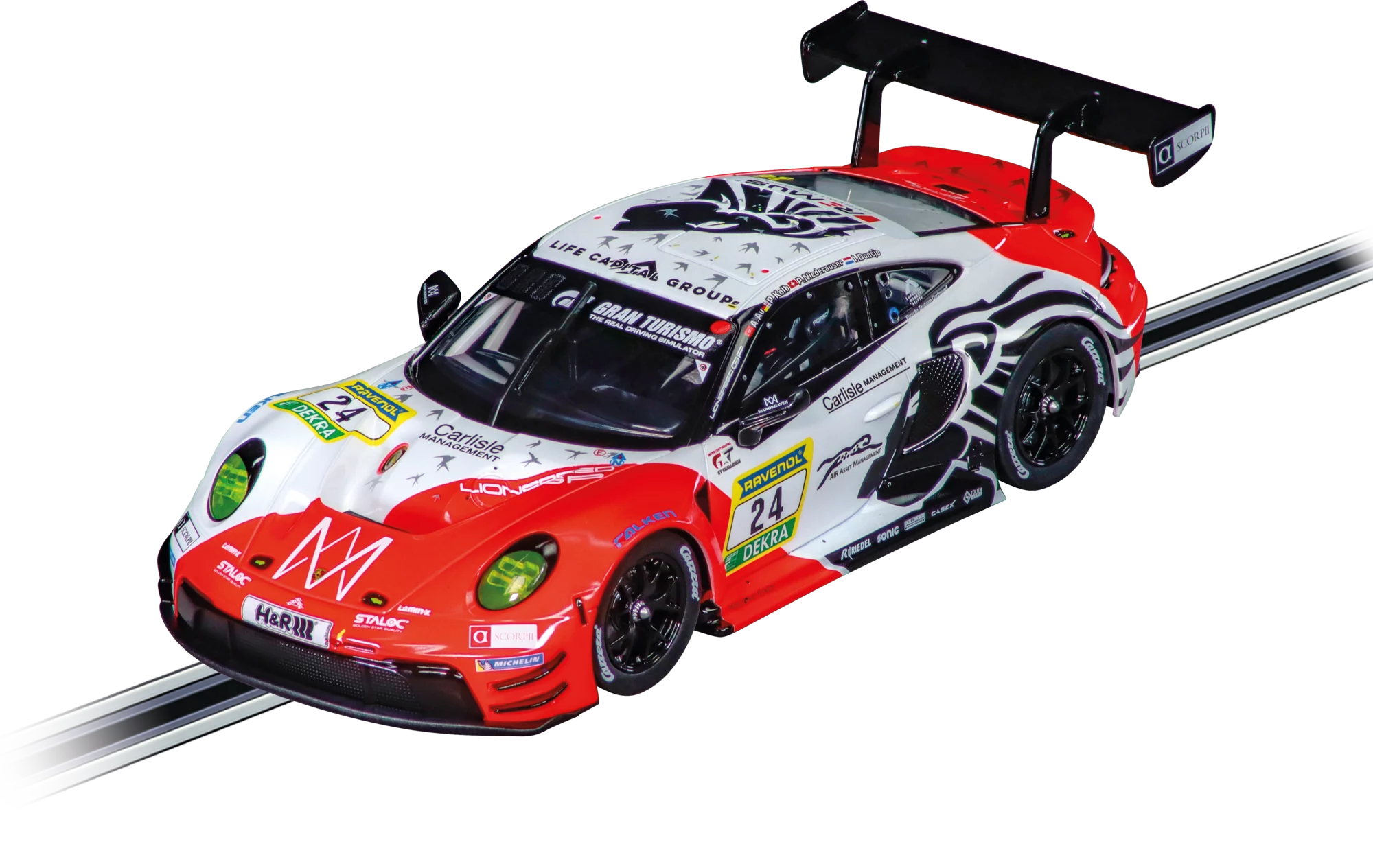 carrera-digital-132-porsche-911-gt3-r-slotcar-lionspeed-no-24 image 1