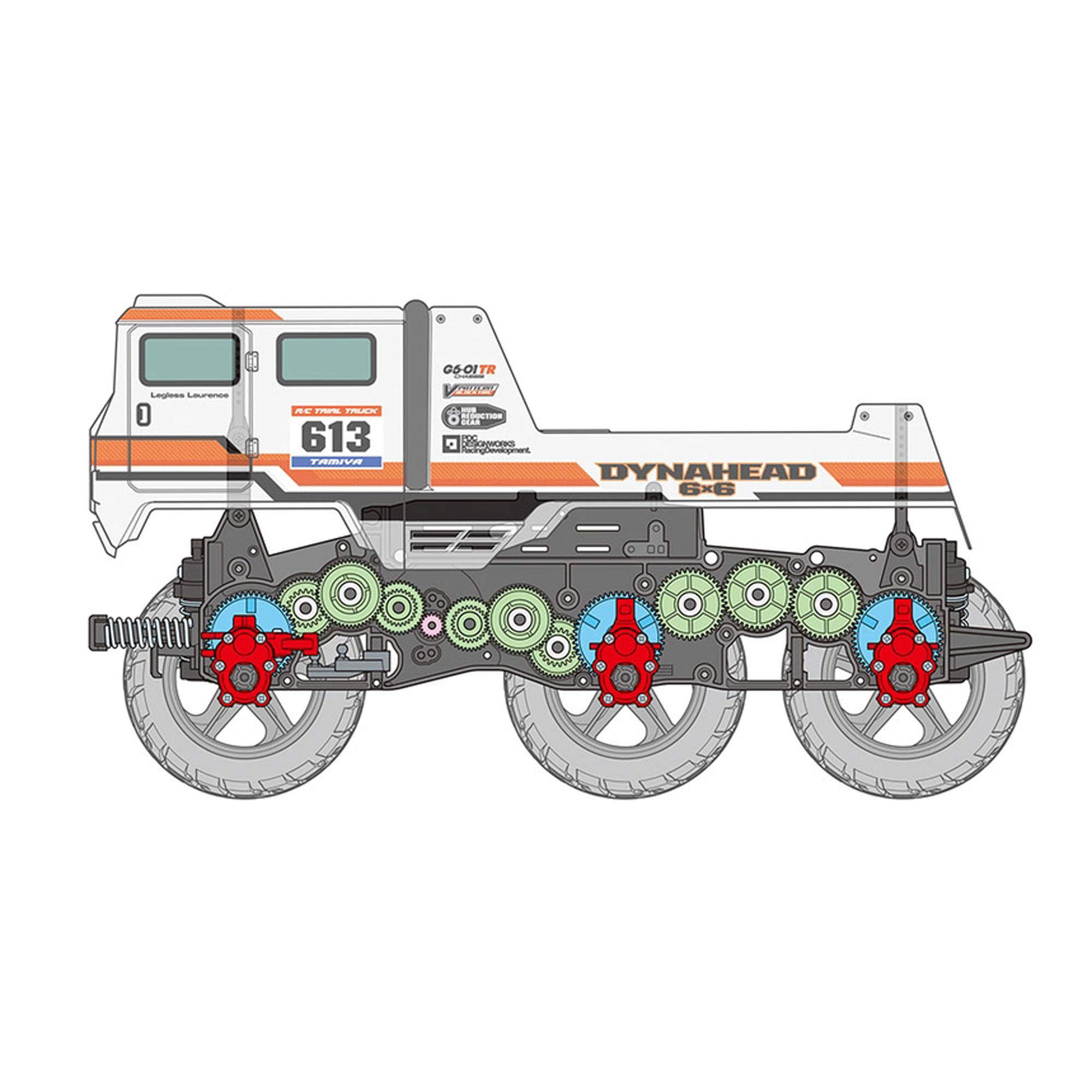 tamiya-dynahead-6x6-rc-bausatz-1-18-g6-01tr-58660-truck image 7