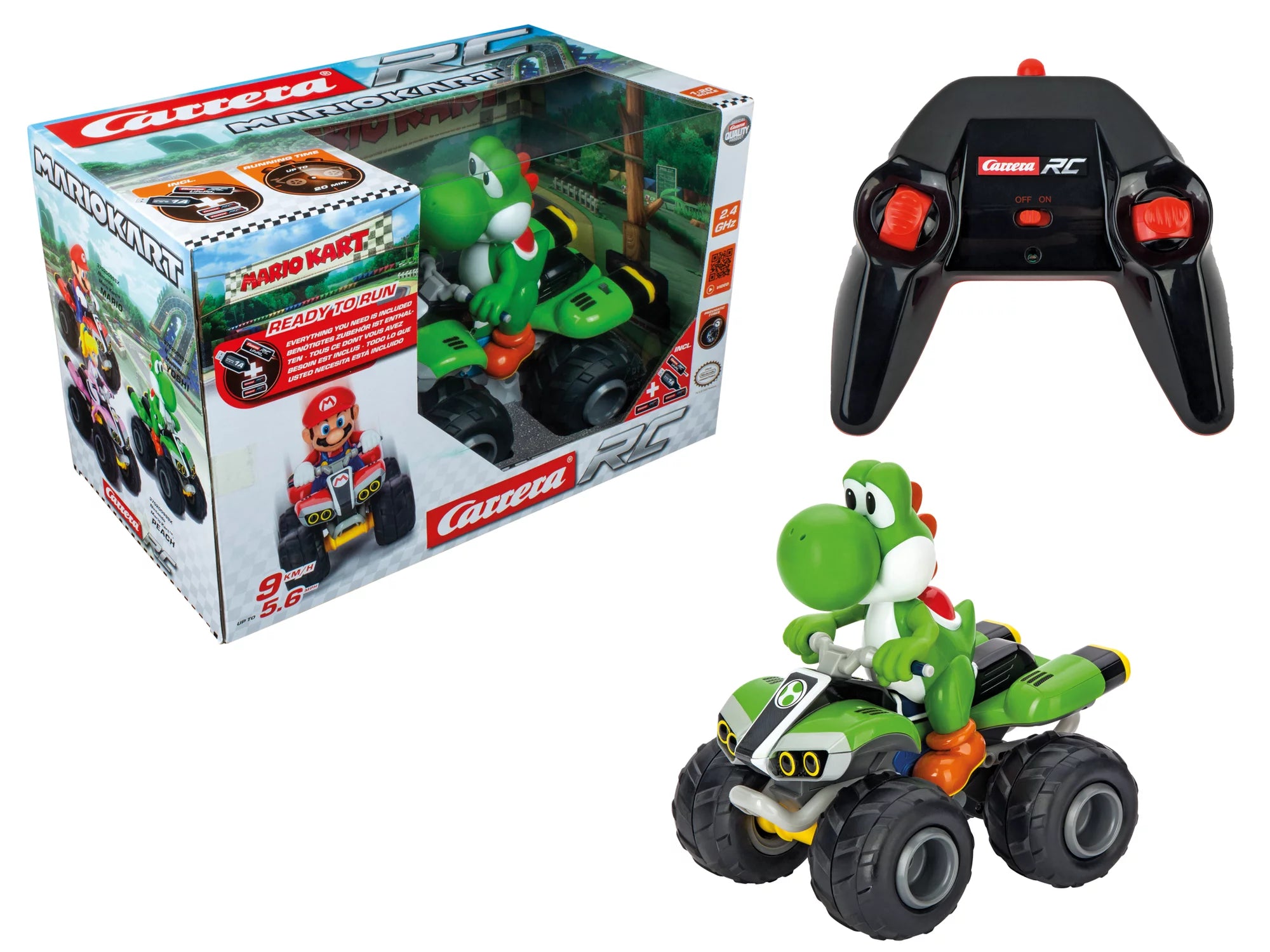 carrera-rc-mario-kart-yoshi-quad-1-20-rc-auto-9-km-h-30-min image 2