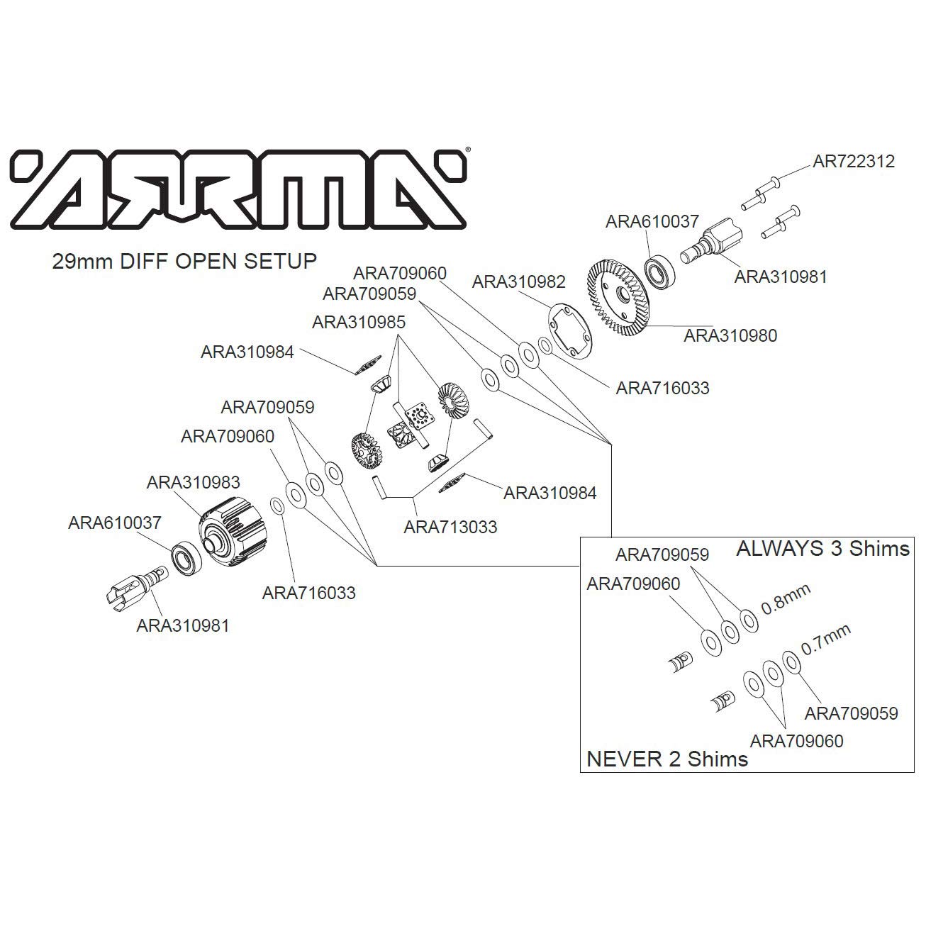 arrma-kraton-diff-set-gp4-43t-10k-vorne-hinten-komplett image 3