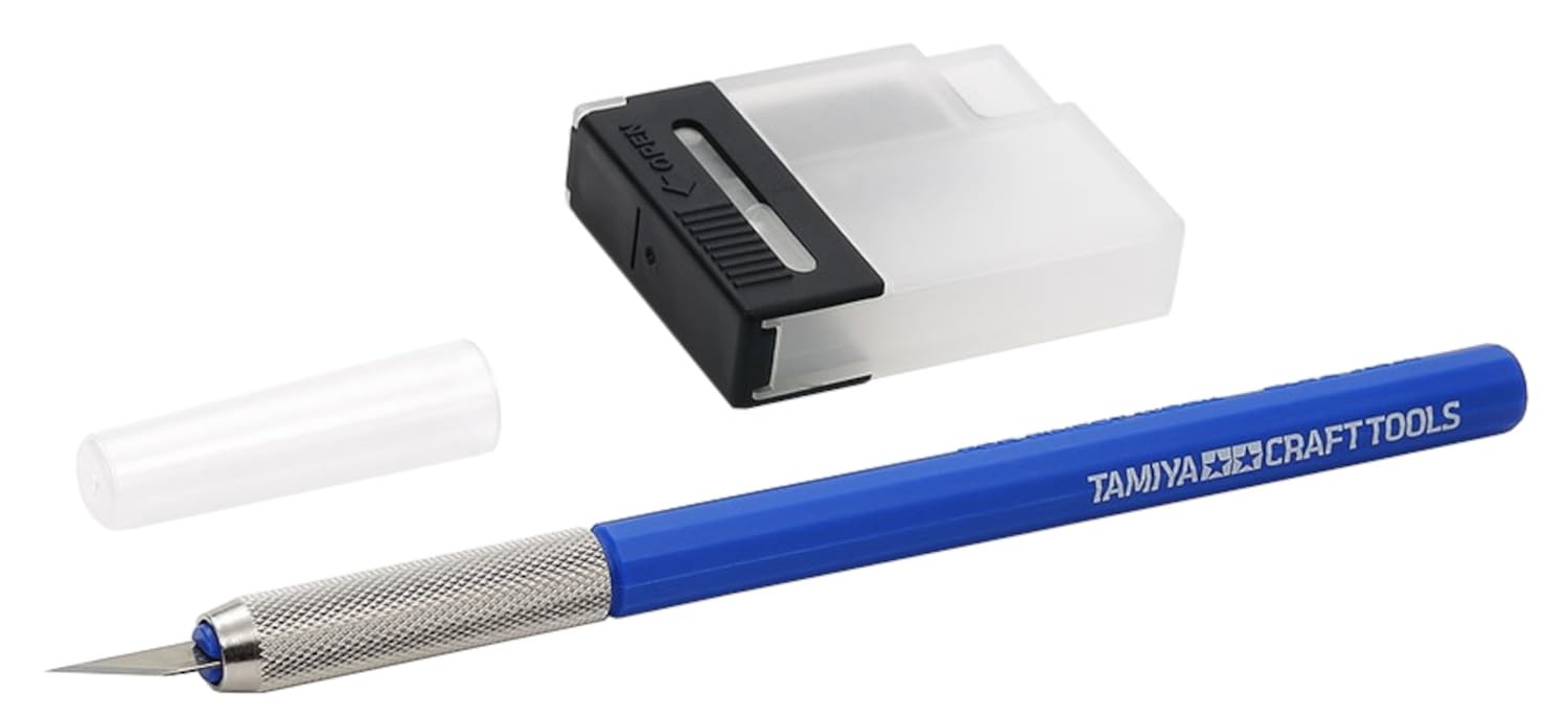 tamiya-69943-bastel-messer-blau-mit-25-klingen-cutter image 1