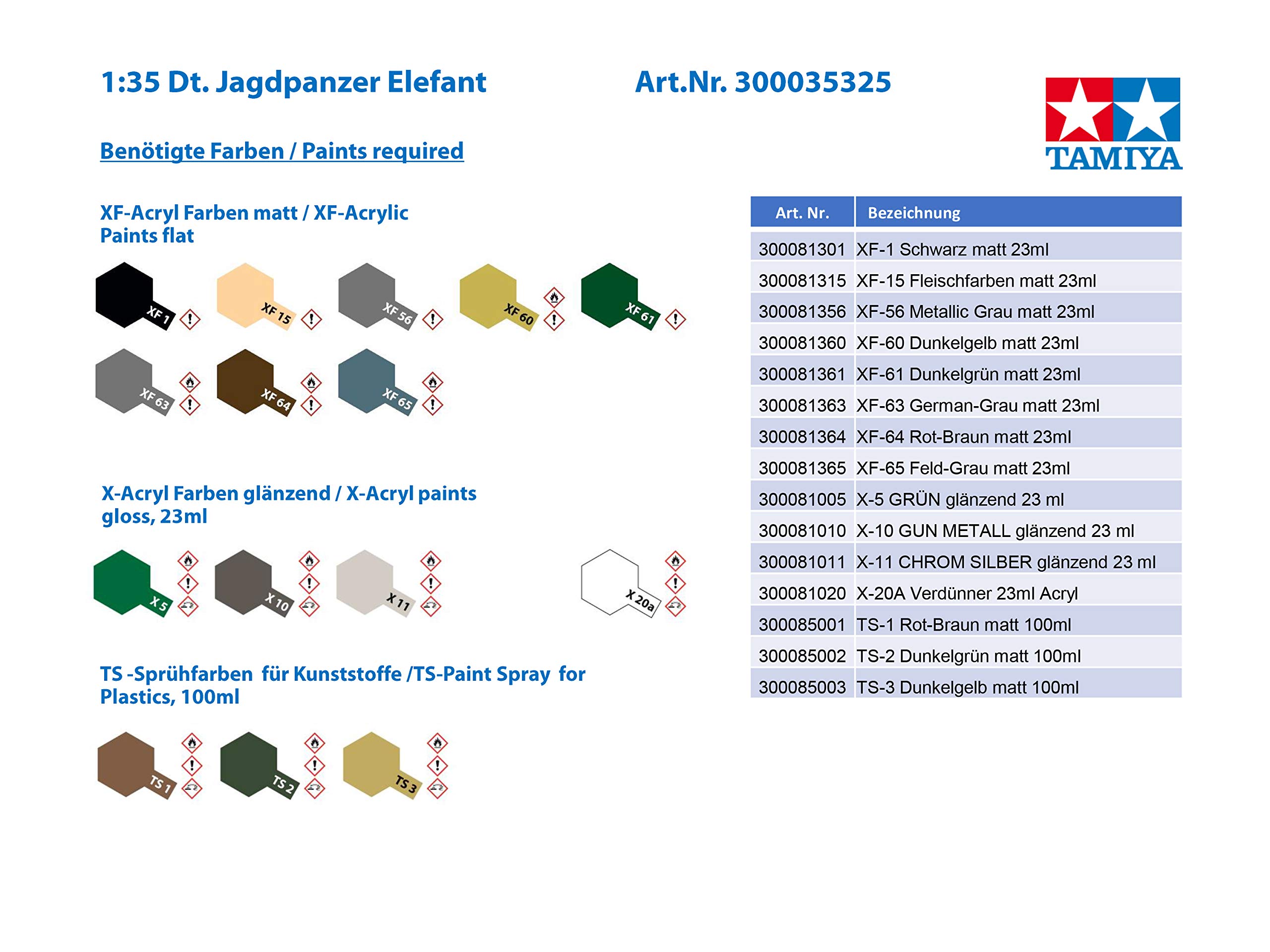 tamiya-static-models-300035325-elefant-modellbausatz-1-35-beige image 4