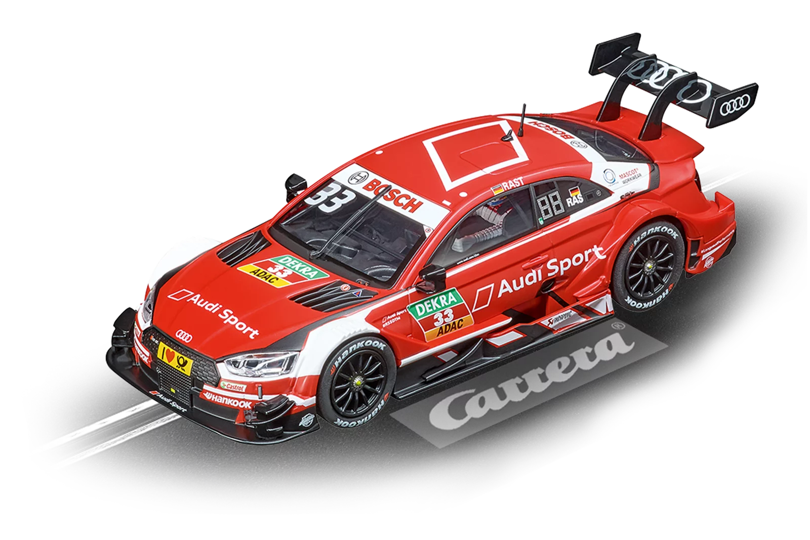 carrera-evolution-audi-rs-5-dtm-rast-slotcar-1-32-no-33-rot image 1