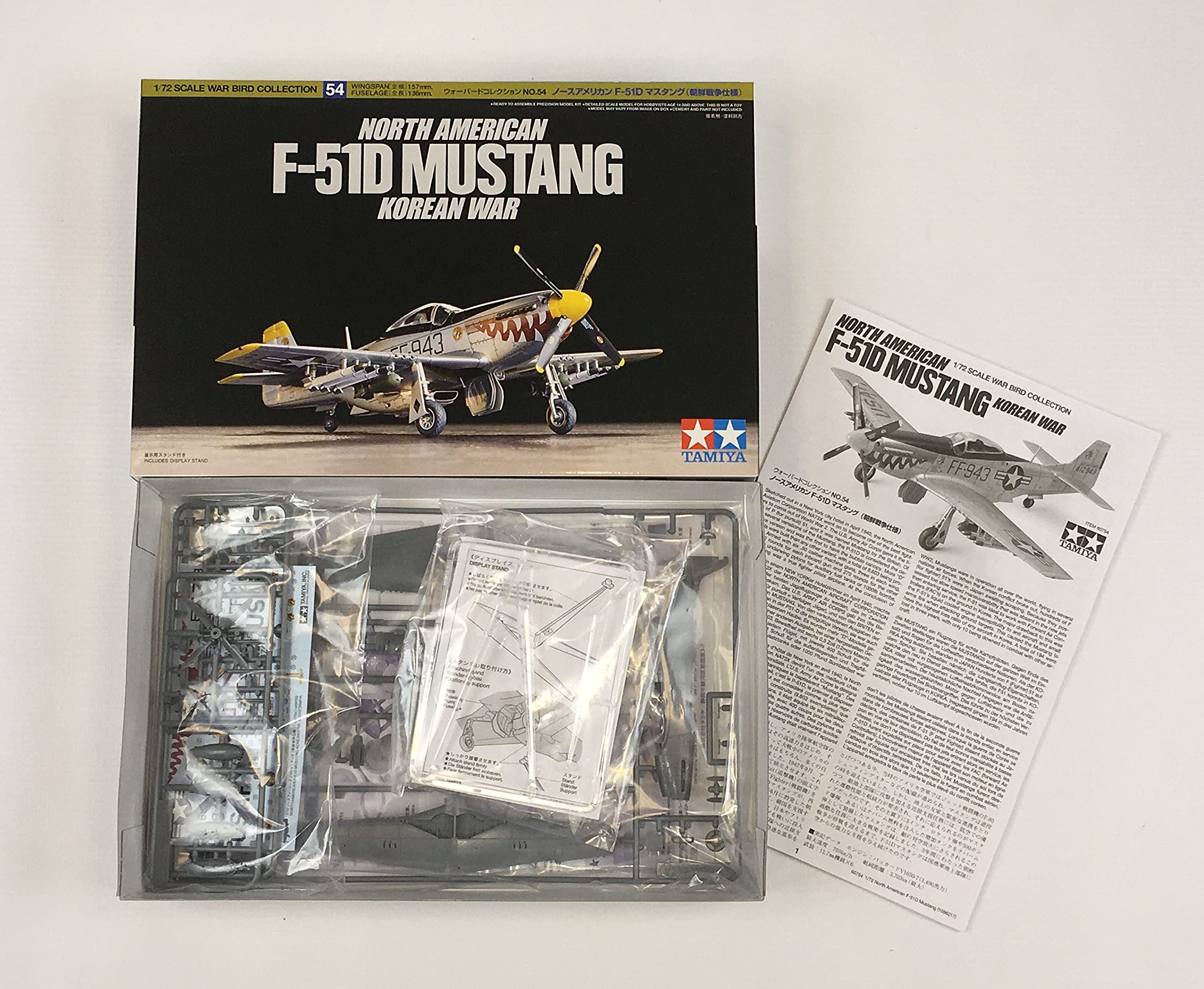 tamiya-60754-1-72-f-51d-mustang-plastikbausatz-unlackiert image 2