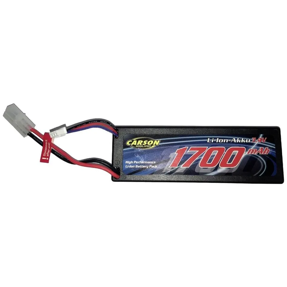 carson-li-ion-akku-7-4v-1700mah-racing-pack-tamiya-stecker image 1