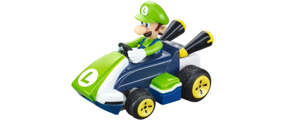 carrera-mario-kart-mini-rc-luigi-2-4-ghz-fernauto-paperbox image 1