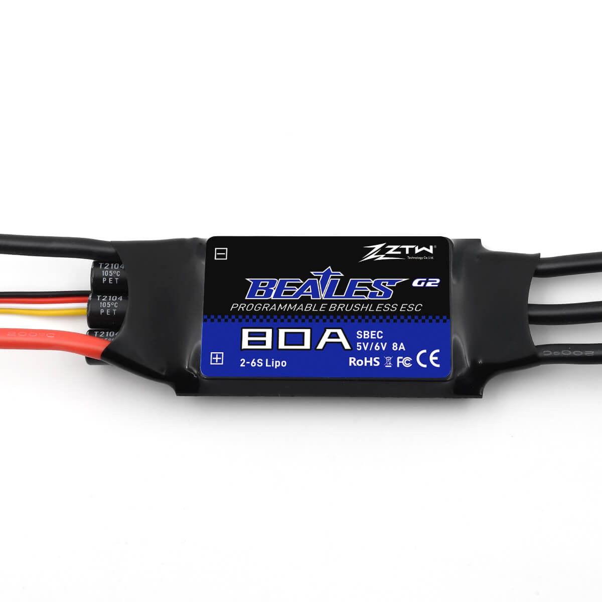 ztw-beatles-g2-80a-regler-2-6s-sbec-uav-drohne image 3