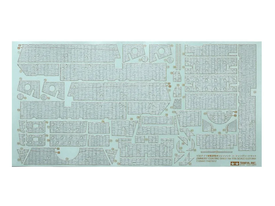 tamiya-300012644-zimmerit-dekor-satz-elefant-1-35-grau-kunststoff image 1