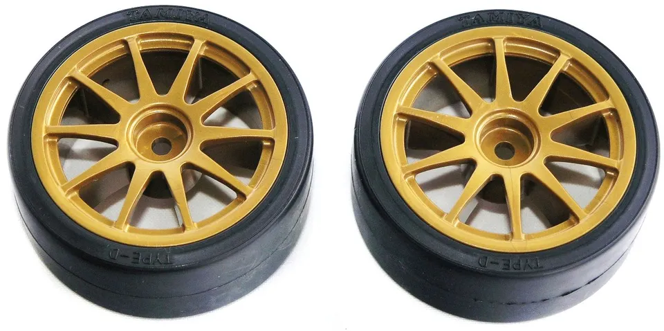 tamiya-300051219-driftreifen-typ-d-26mm-gold-2-st-ck-mit-felgen image 1