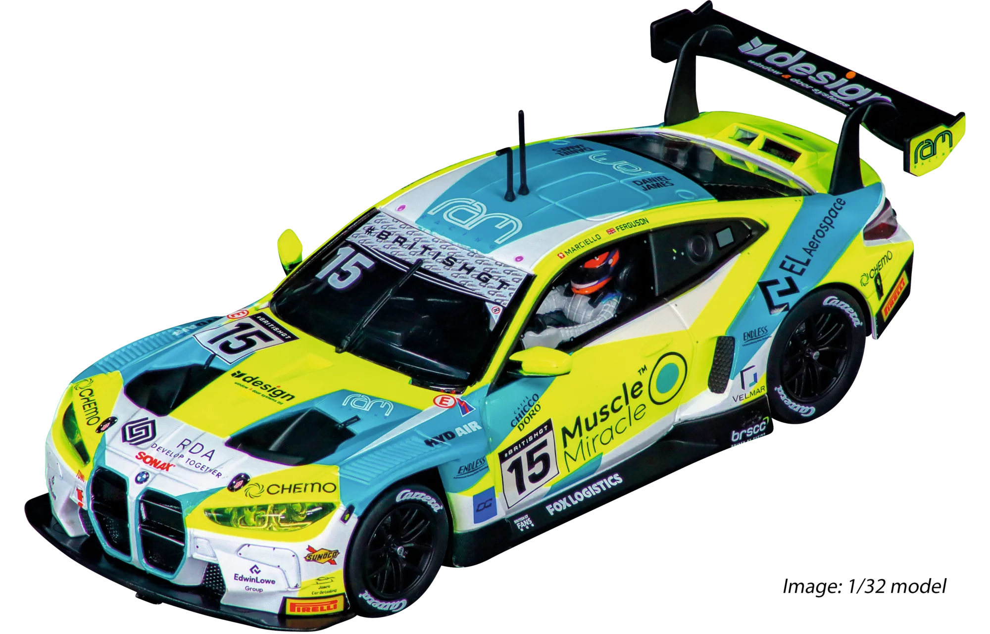 carrera-digital-132-bmw-m4-gt3-slotcar-ram-racing-no-15-1-32 image 1