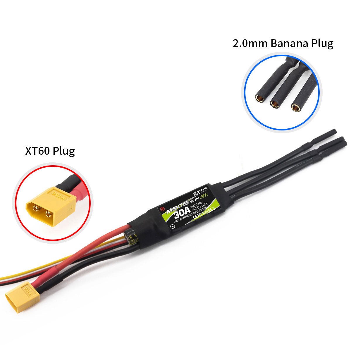 ztw-mantis-slim-g2-30a-esc-regler-2-4s-sbec-ohne-stecker image 7