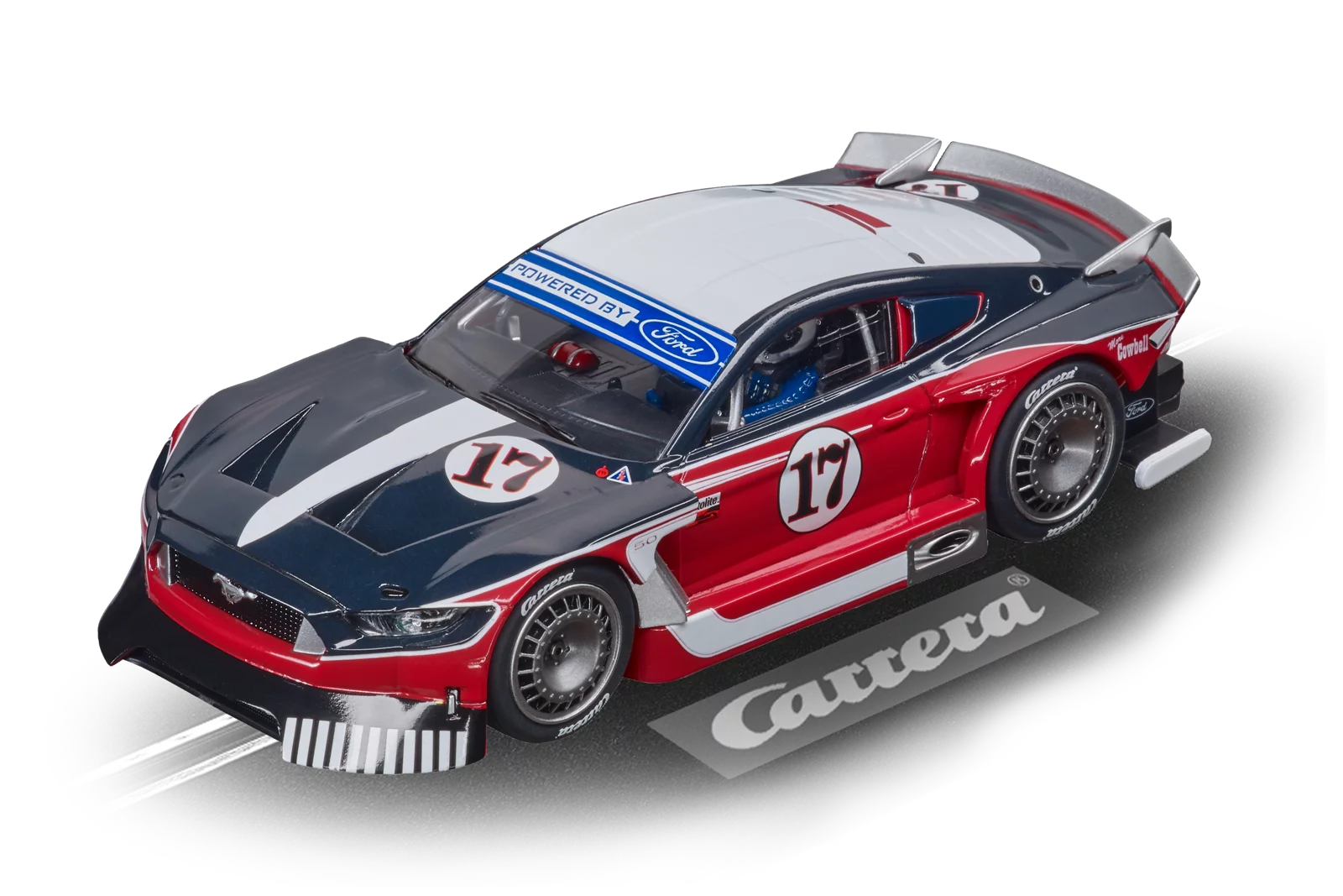carrera-digital-132-ford-mustang-gty-slotcar-no-17-rot-blau image 1