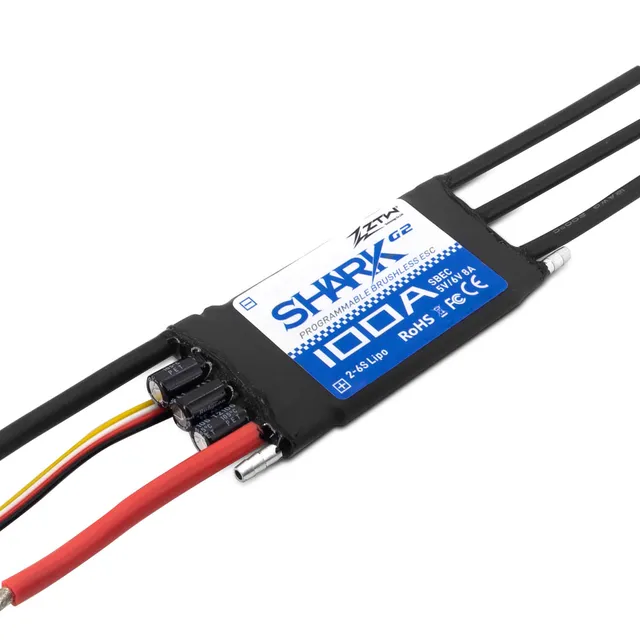 ztw-shark-g2-100a-bootsregler-2-6s-wasserdicht-ohne-stecker image 1