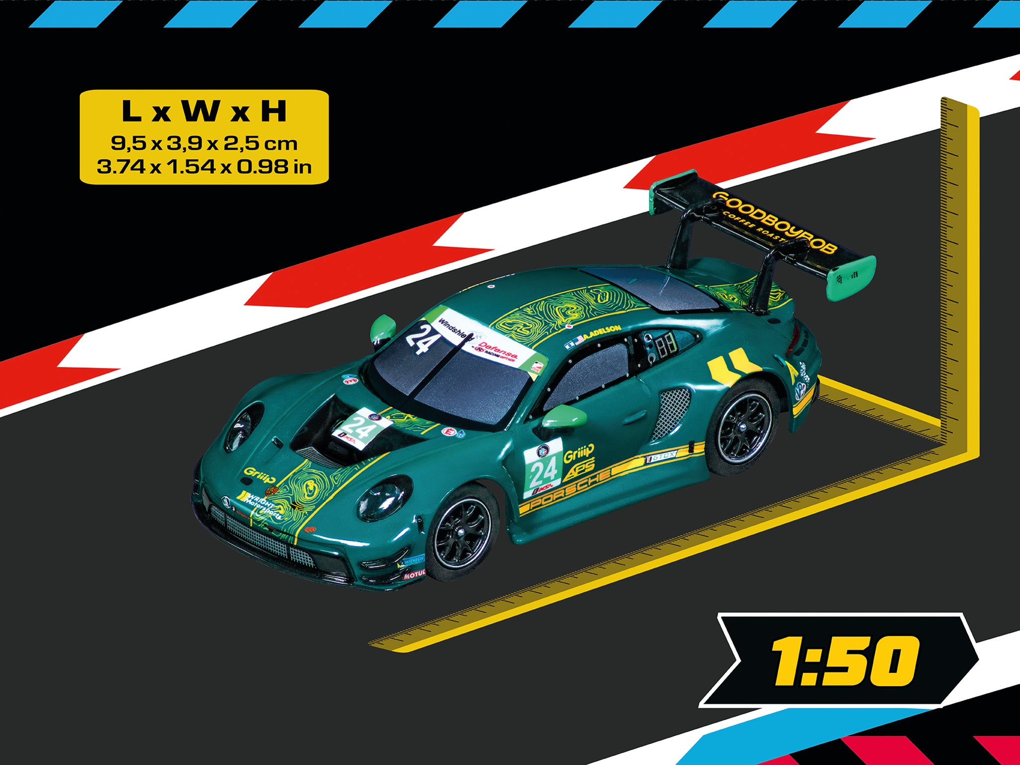 carrera-digital-132-porsche-911-gt3-r-wright-slotcar-no-24 image 2