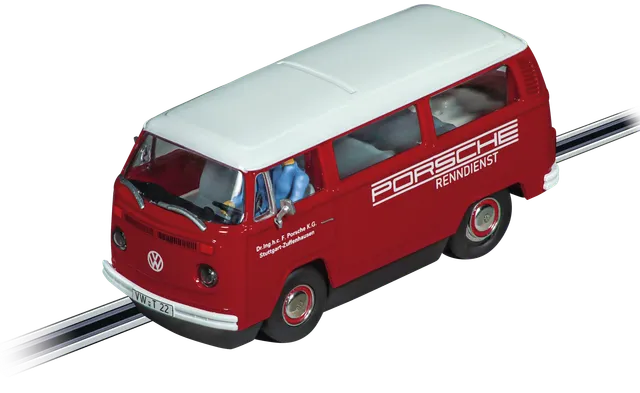 carrera-evolution-vw-bus-t2b-slotcar-porsche-renndienst-mit-licht image 1