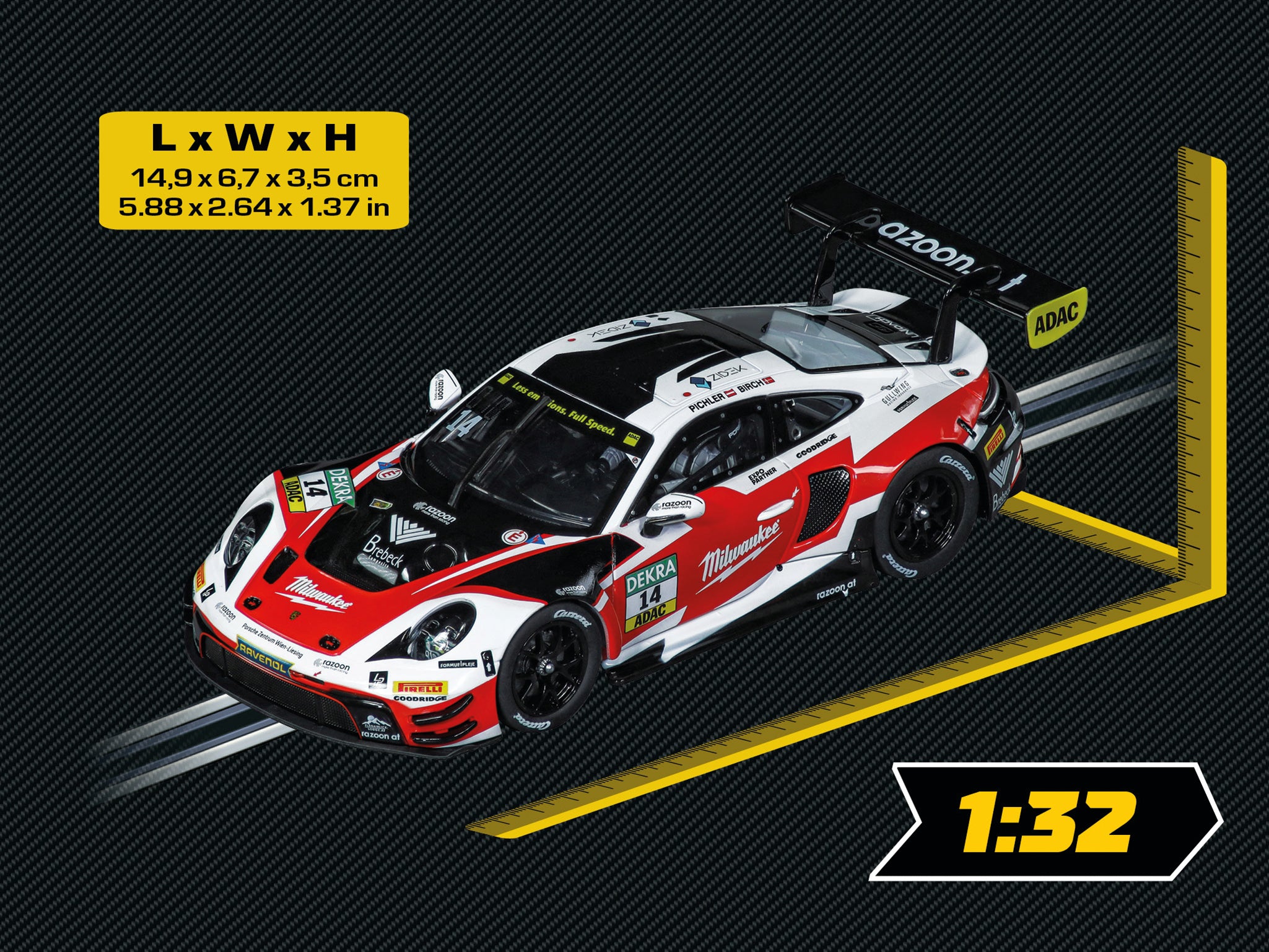 carrera-digital-132-porsche-911-gt3-r-razoon-no-14-slotcar-2 image 3