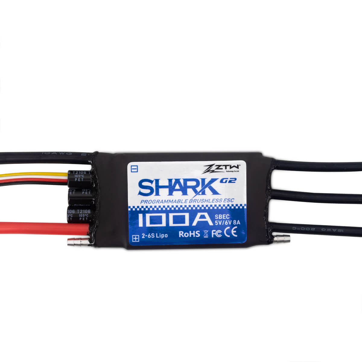 ztw-shark-g2-100a-bootsregler-2-6s-wasserdicht-ohne-stecker image 2