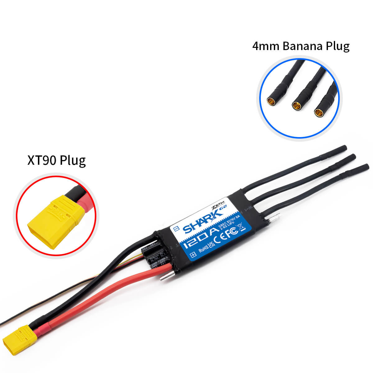ztw-shark-g2-120a-esc-2-6s-regler-f-rs-rc-boot image 5