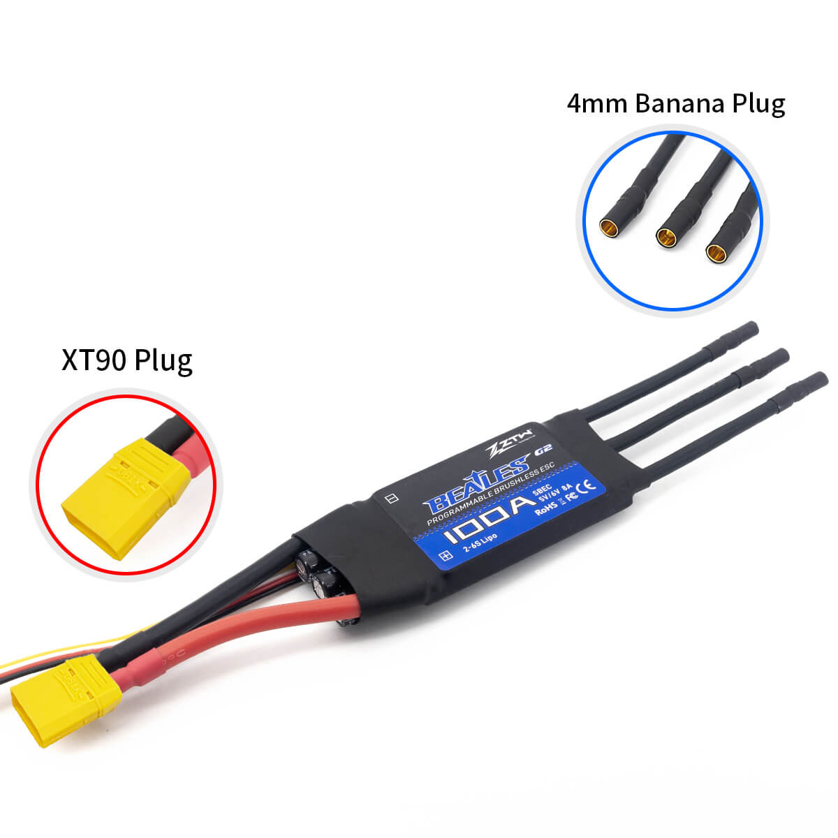ztw-beatles-g2-100a-regler-2-6s-sbec-uav-ohne-stecker image 7
