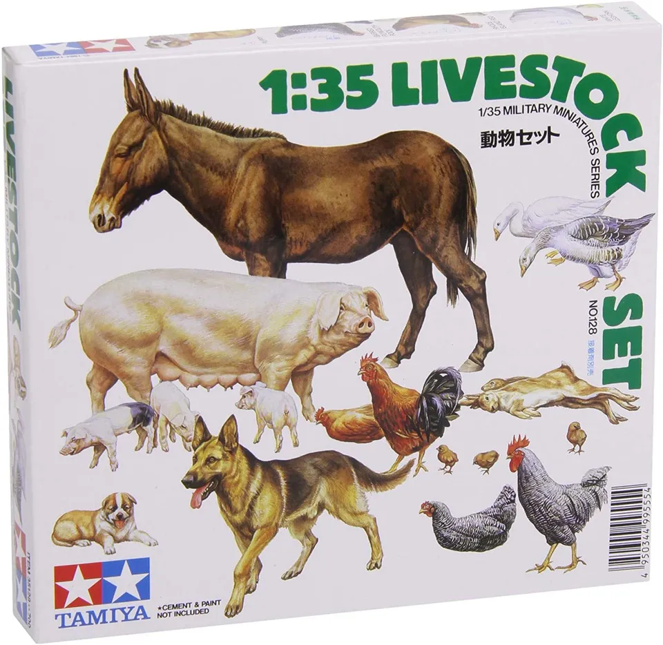 tamiya-300035128-diorama-set-haustiere-1-35-18-teile image 1