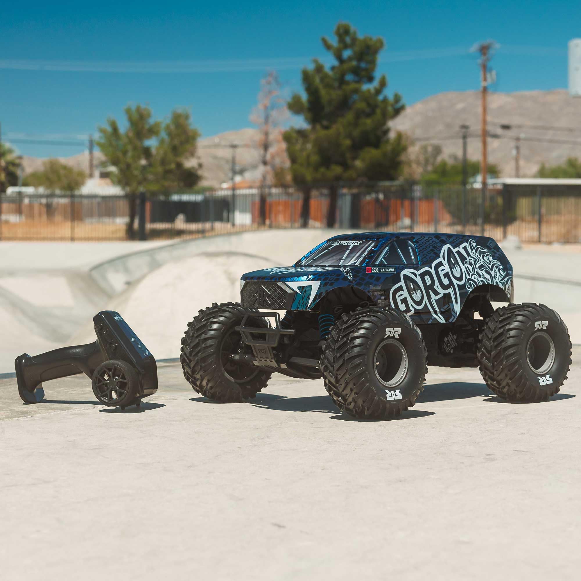 arrma-gorgon-223s-2wd-brushless-monster-truck-1-10-blau-schwarz image 2