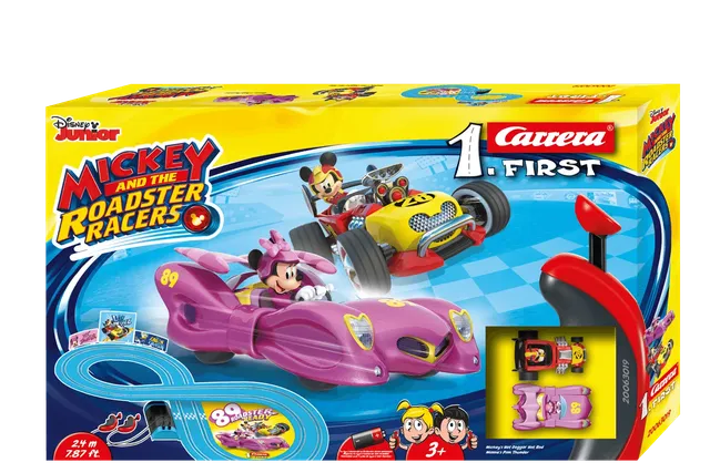 carrera-first-mickey-minnie-slotcar-set-roadster-racers-ab-3 image 1