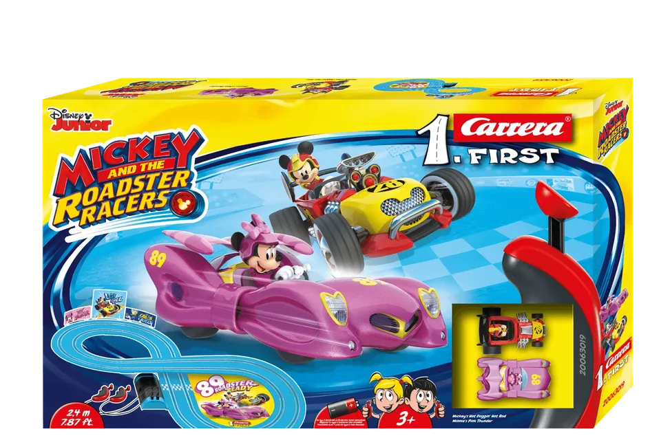 carrera-first-mickey-minnie-slotcar-set-roadster-racers-ab-3 image 1