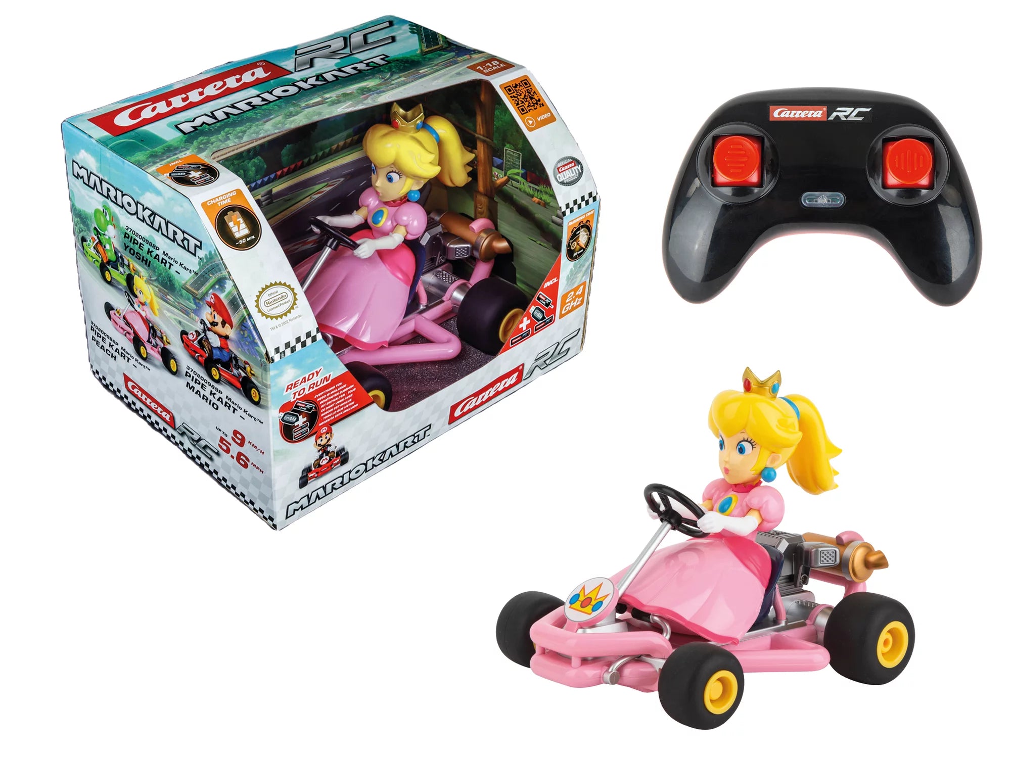 carrera-nintendo-mario-kart-pipe-kart-peach-rc-auto-9-km-h image 2