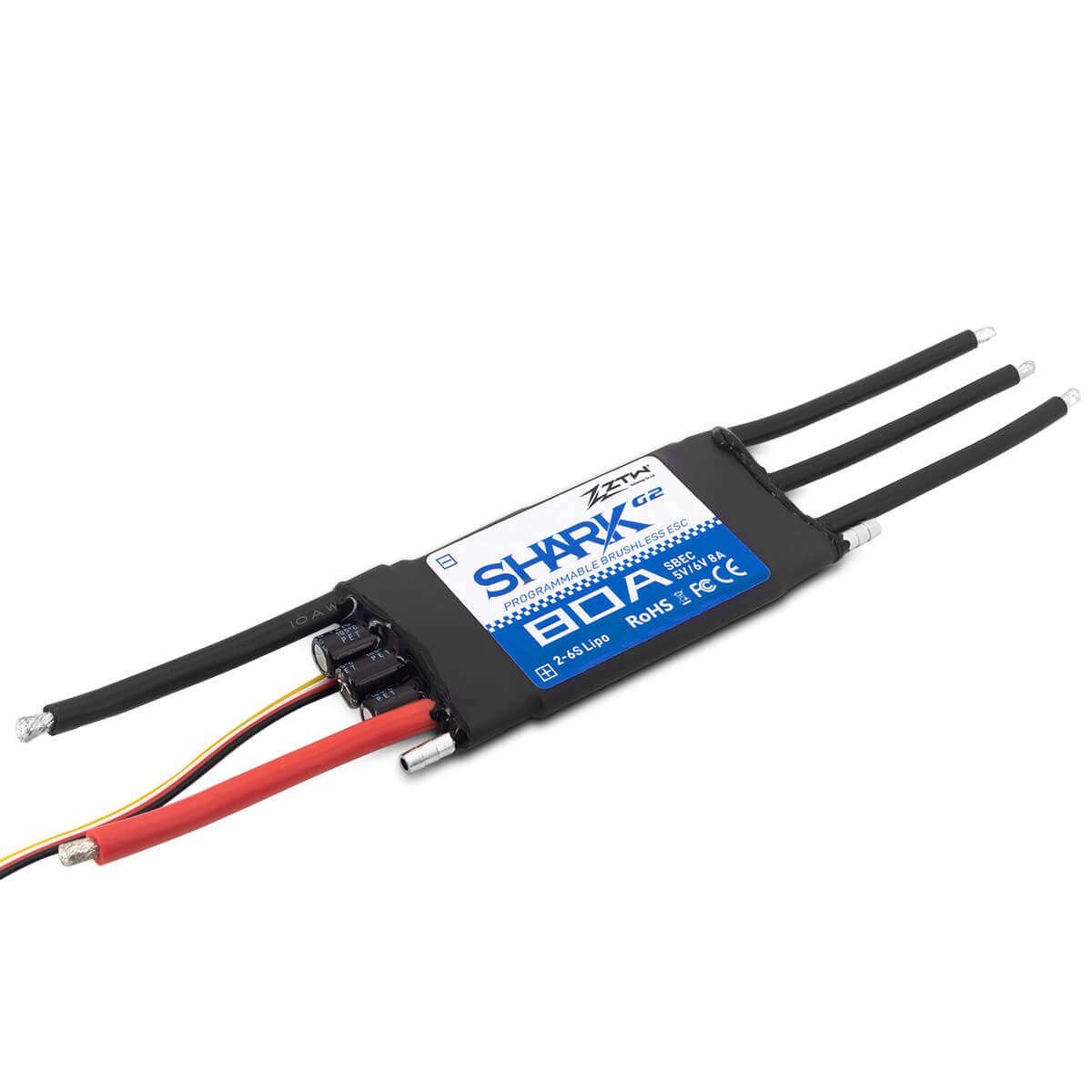 ztw-shark-g2-80a-regler-2-6s-boot-ohne-stecker-wasserdicht image 4