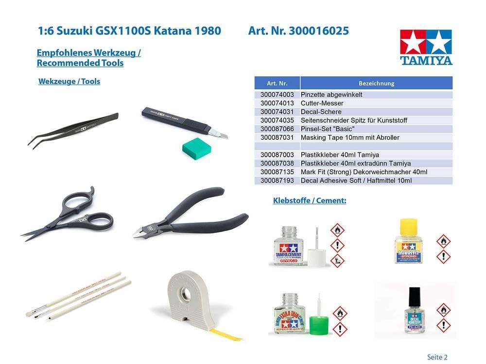 tamiya-suzuki-gsx1100s-katana-1-6-modellbausatz-1980 image 2