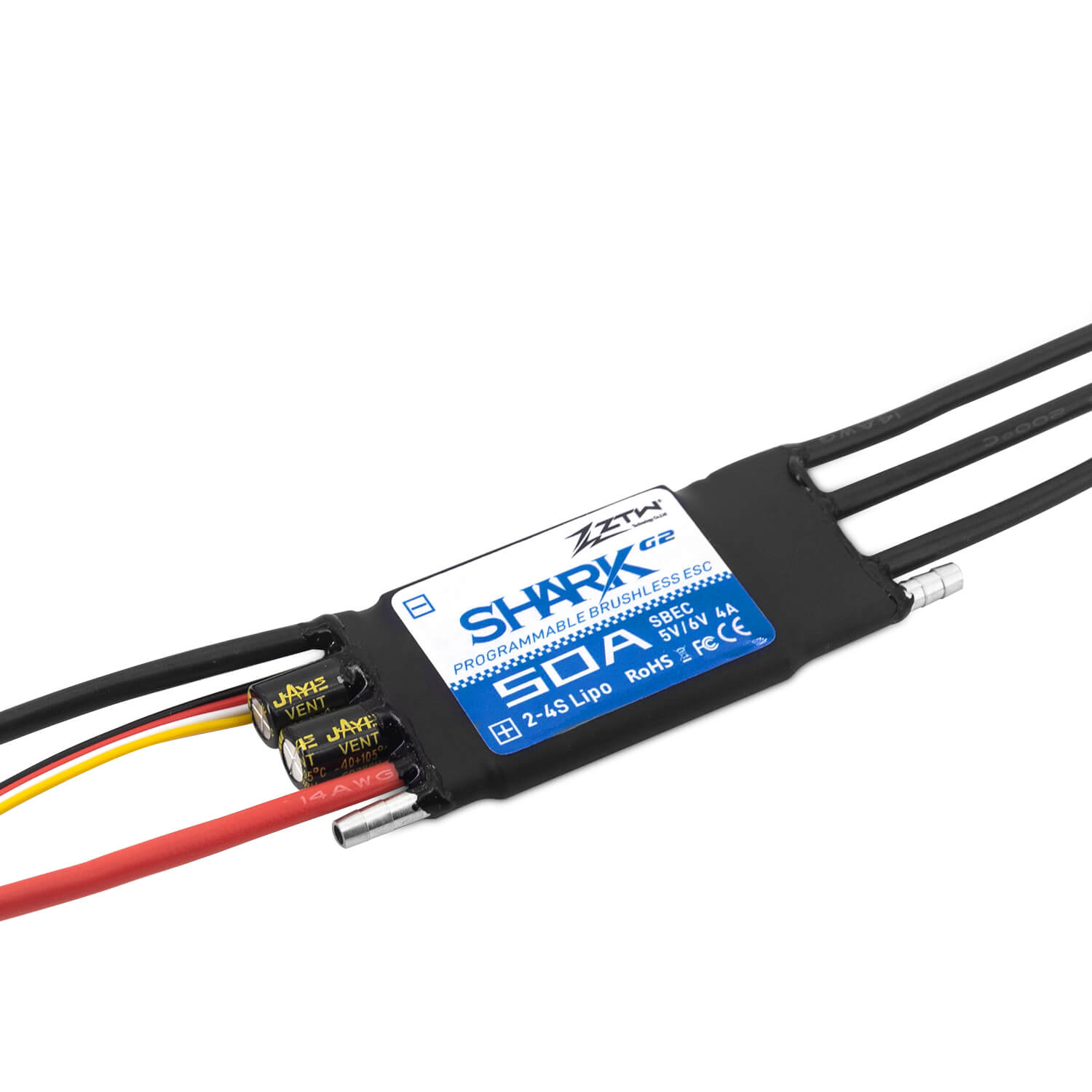 ztw-shark-g2-50a-esc-2-4s-sbec-brushless-regler-boot image 1