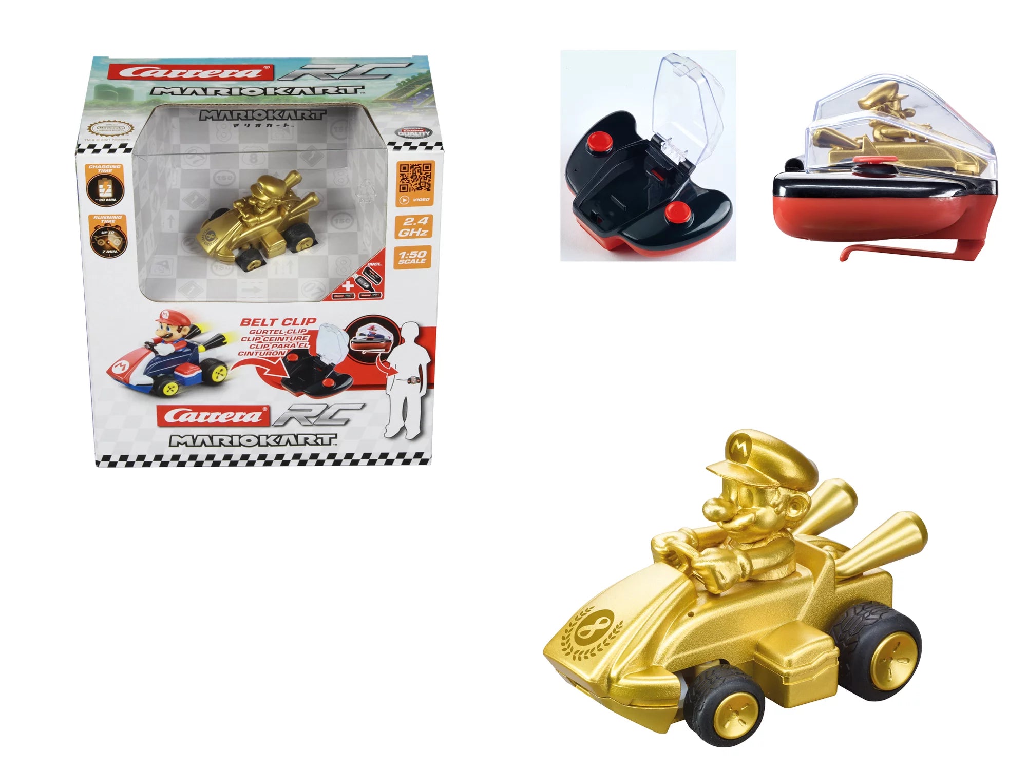 carrera-mario-kart-mini-rc-auto-mario-gold-1-50 image 3