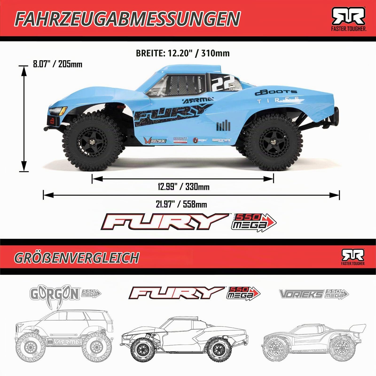 arrma-fury-mega-550-2wd-1-10-rc-truck-rtr-blau image 6