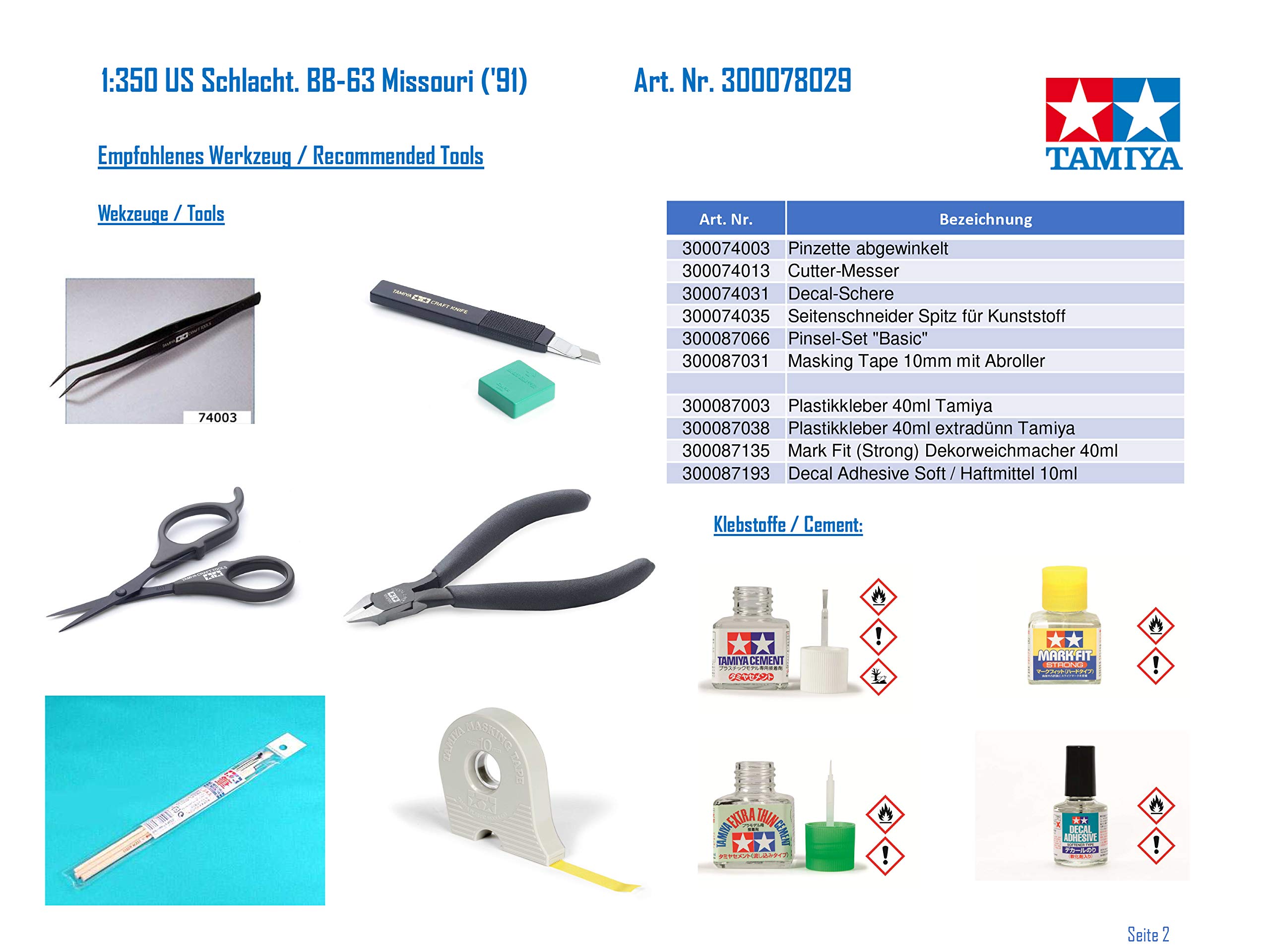 tamiya-300078029-1-350-uss-missouri-bb-63-schlachtschiff-bausatz image 5