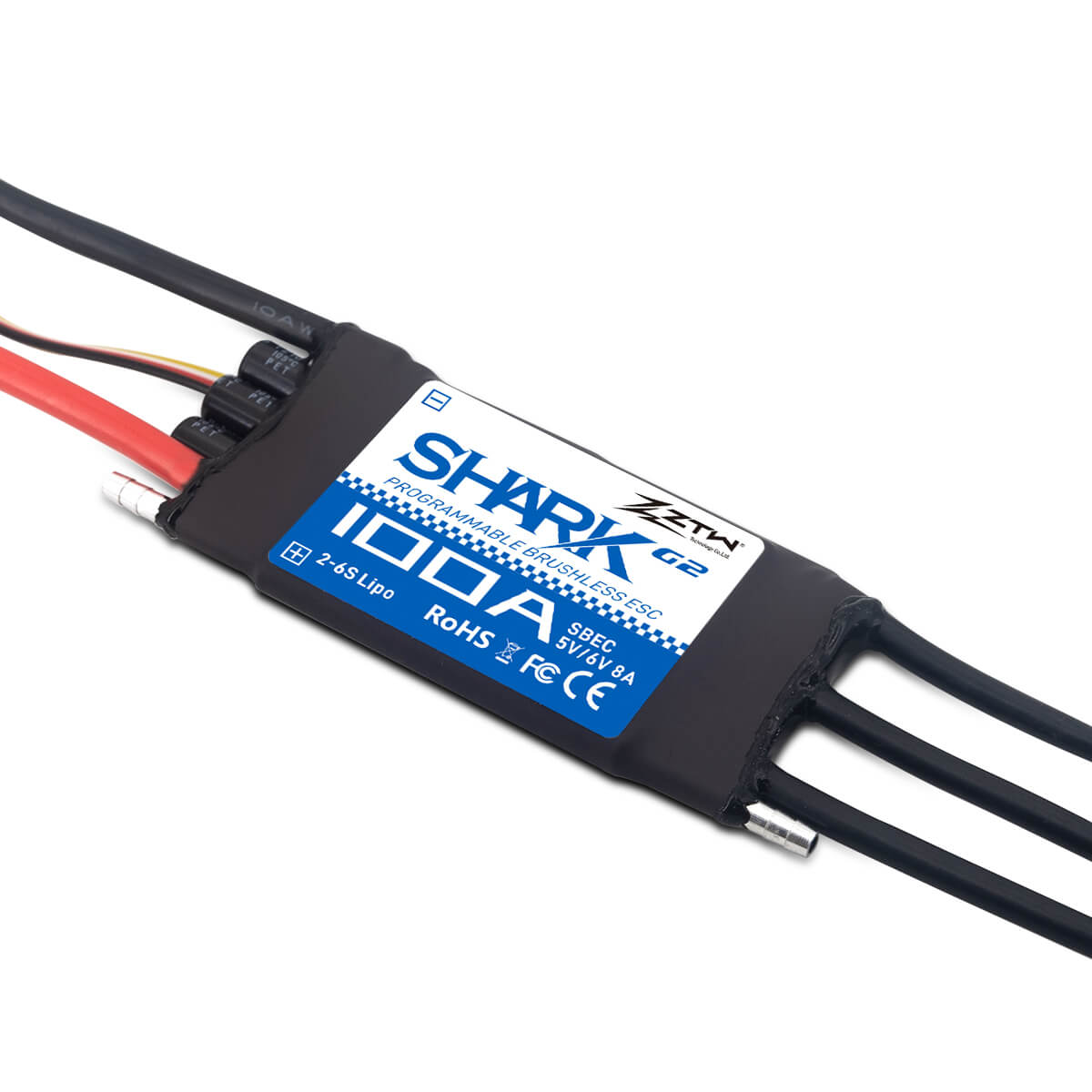 ztw-shark-g2-100a-bootsregler-2-6s-wasserdicht-ohne-stecker image 4