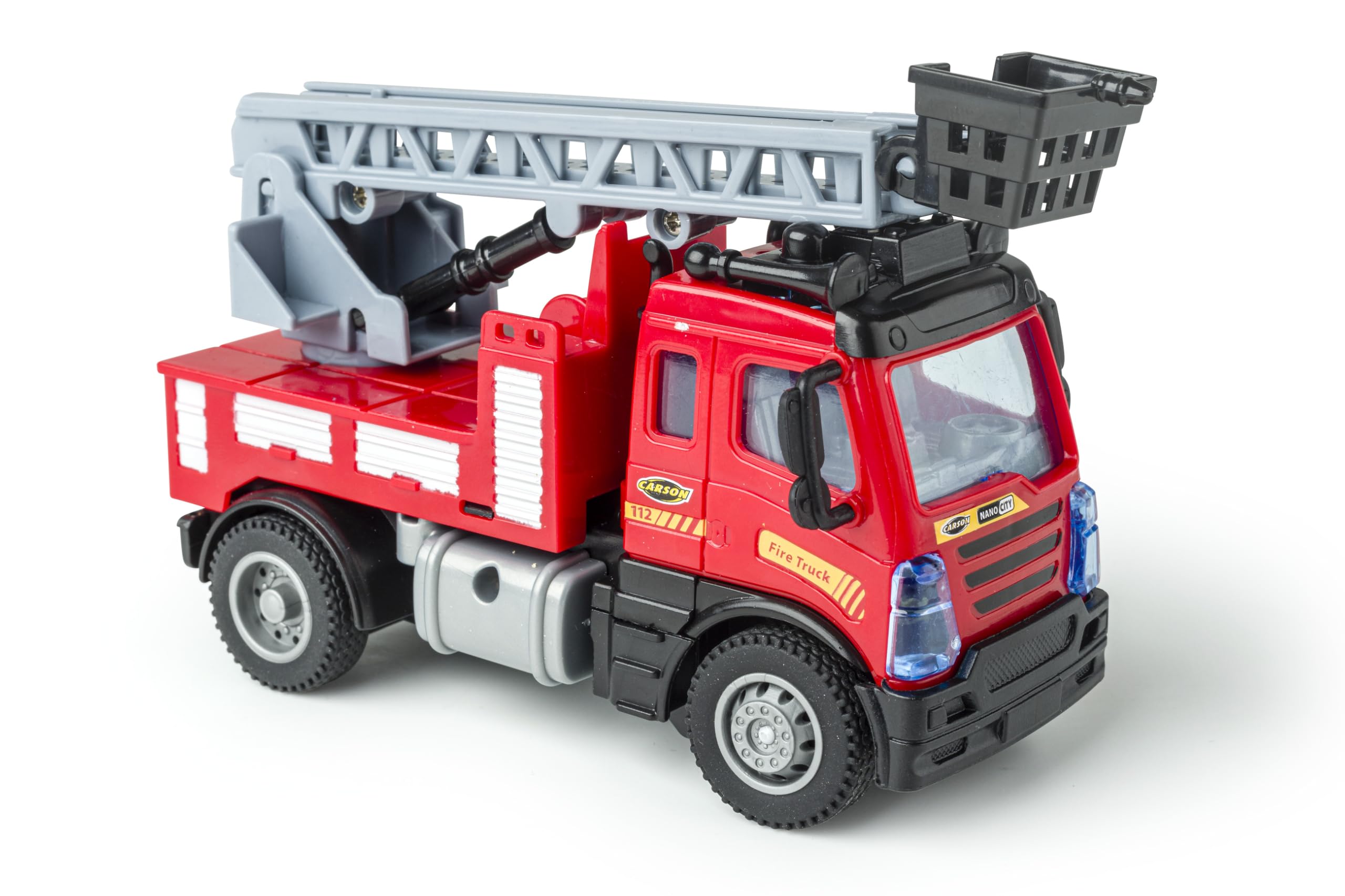 carson-nano-city-feuerwehr-1-50-rc-auto-rot-mit-drehleiter image 2