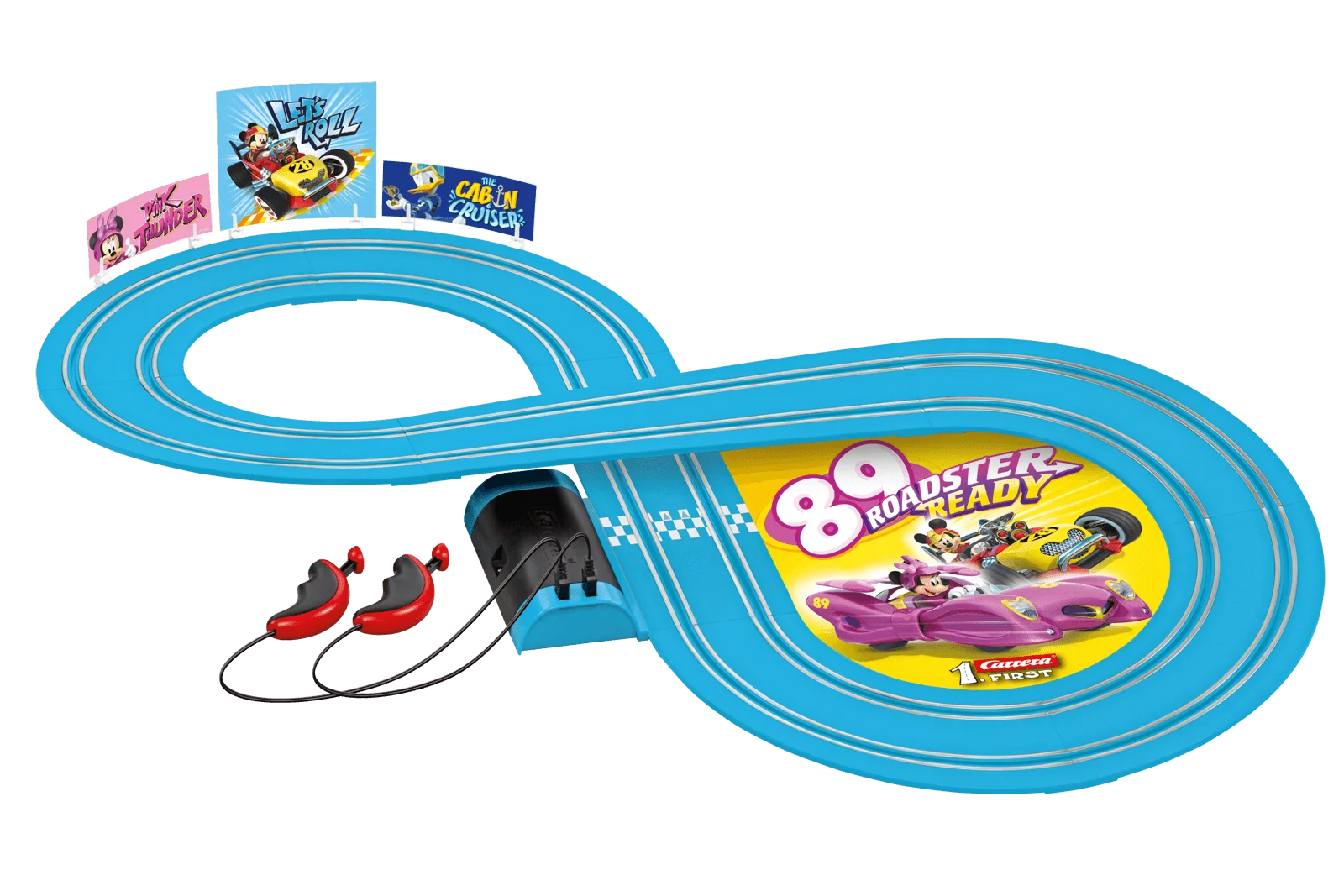 carrera-first-mickey-minnie-slotcar-set-roadster-racers-ab-3 image 2