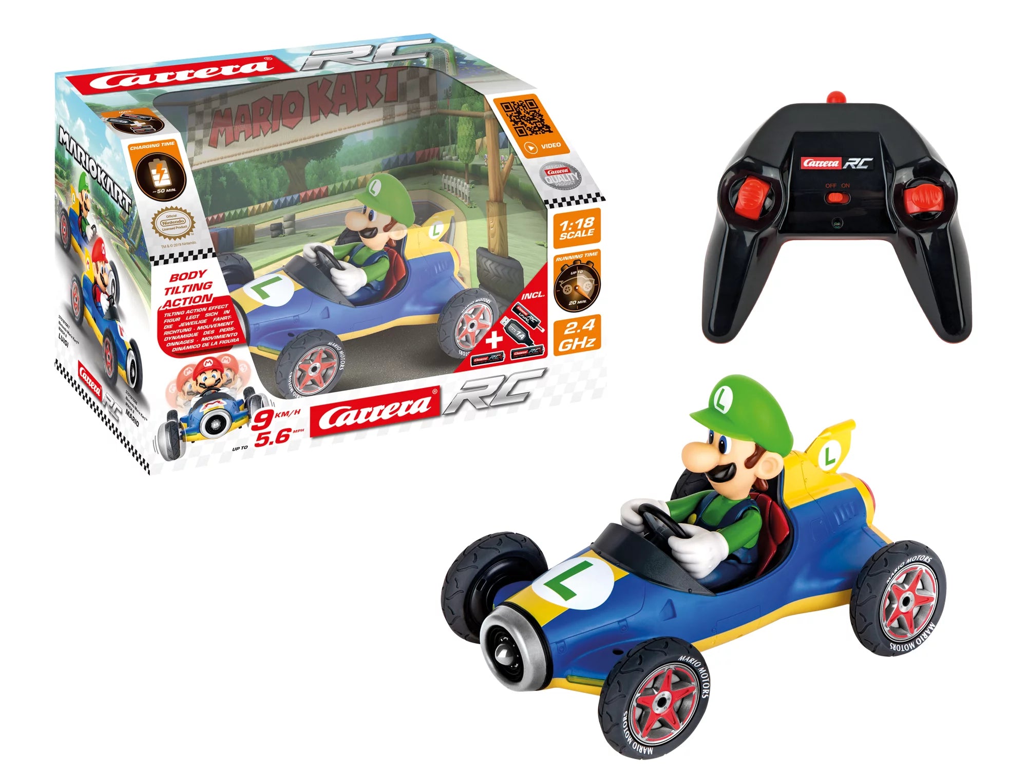 carrera-mario-kart-mach-8-luigi-rc-auto-2-4ghz-ab-6-jahren image 2
