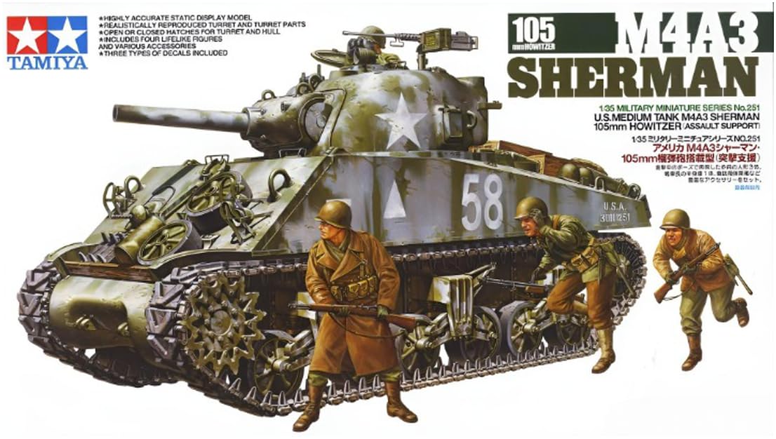 tamiya-300035251-1-35-sherman-m4a3-105mm-haubitze-panzerbausatz image 5
