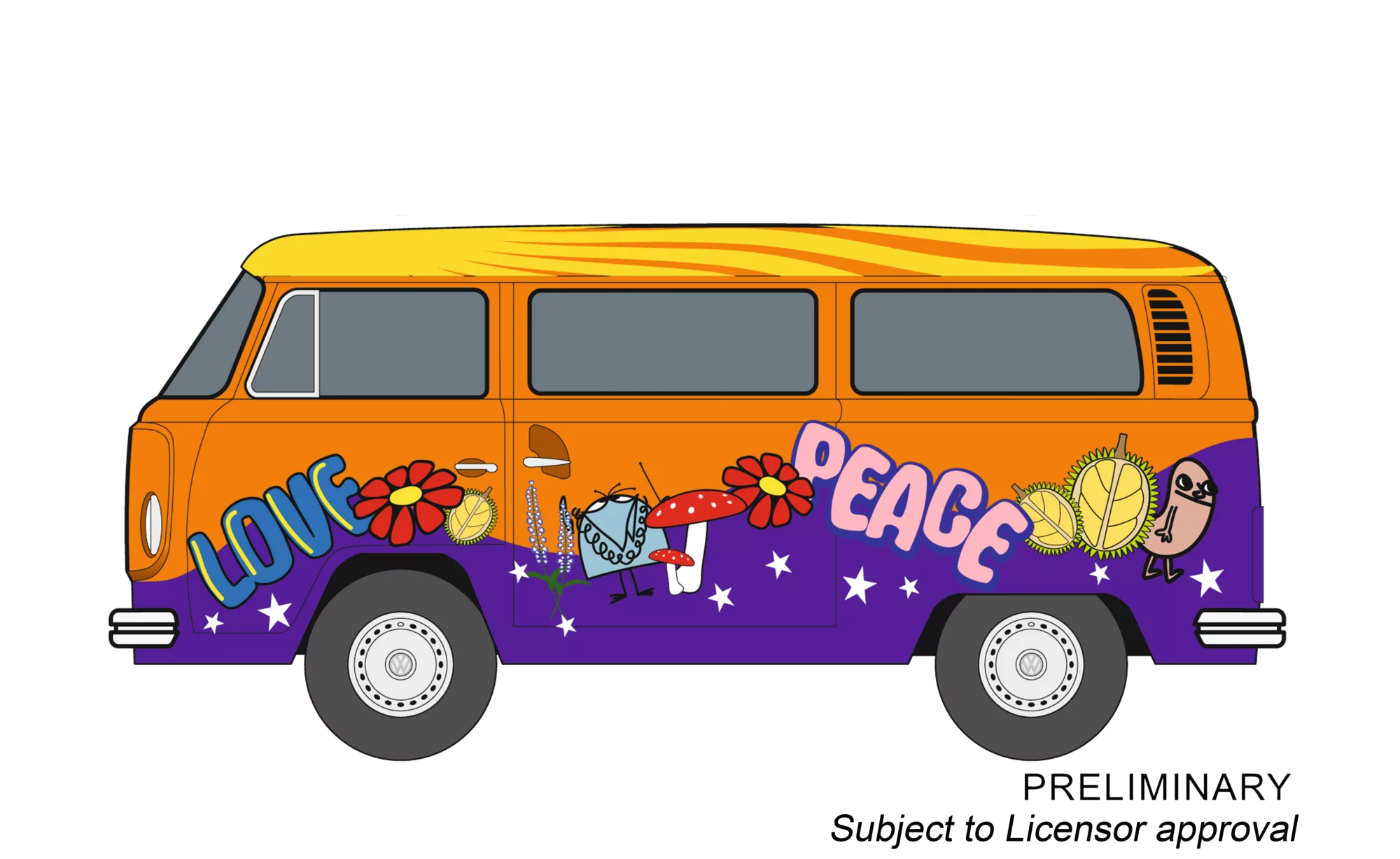 carrera-vw-bus-t2b-peace-and-love-slotcar-1-32-mit-licht image 1