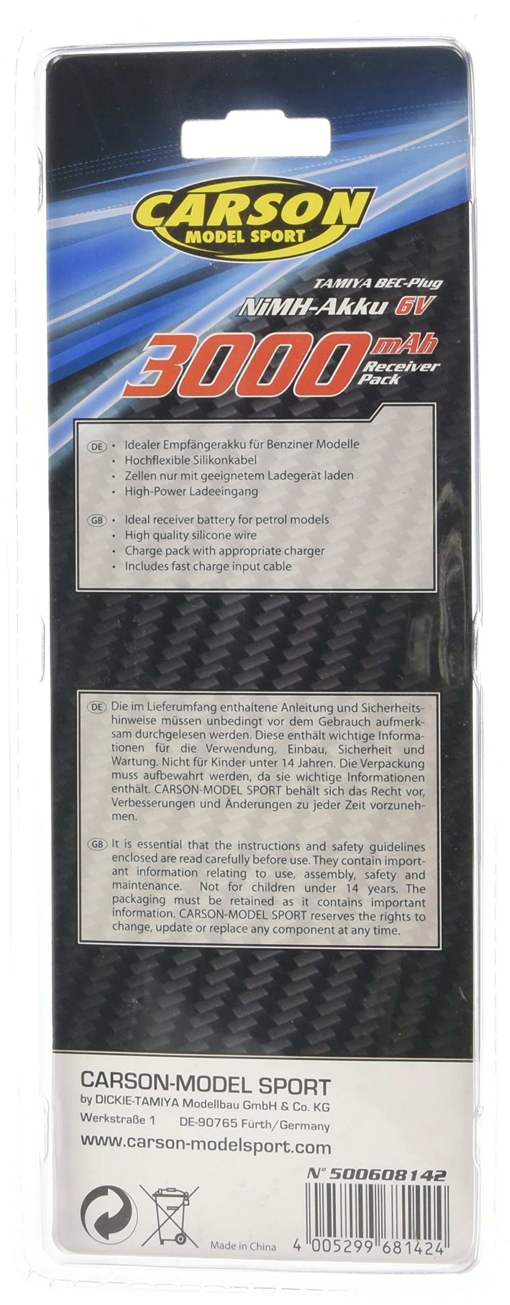 carson-500608142-empfangsakku-6v-3000mah-nimh-rc-akku-tamiya image 2