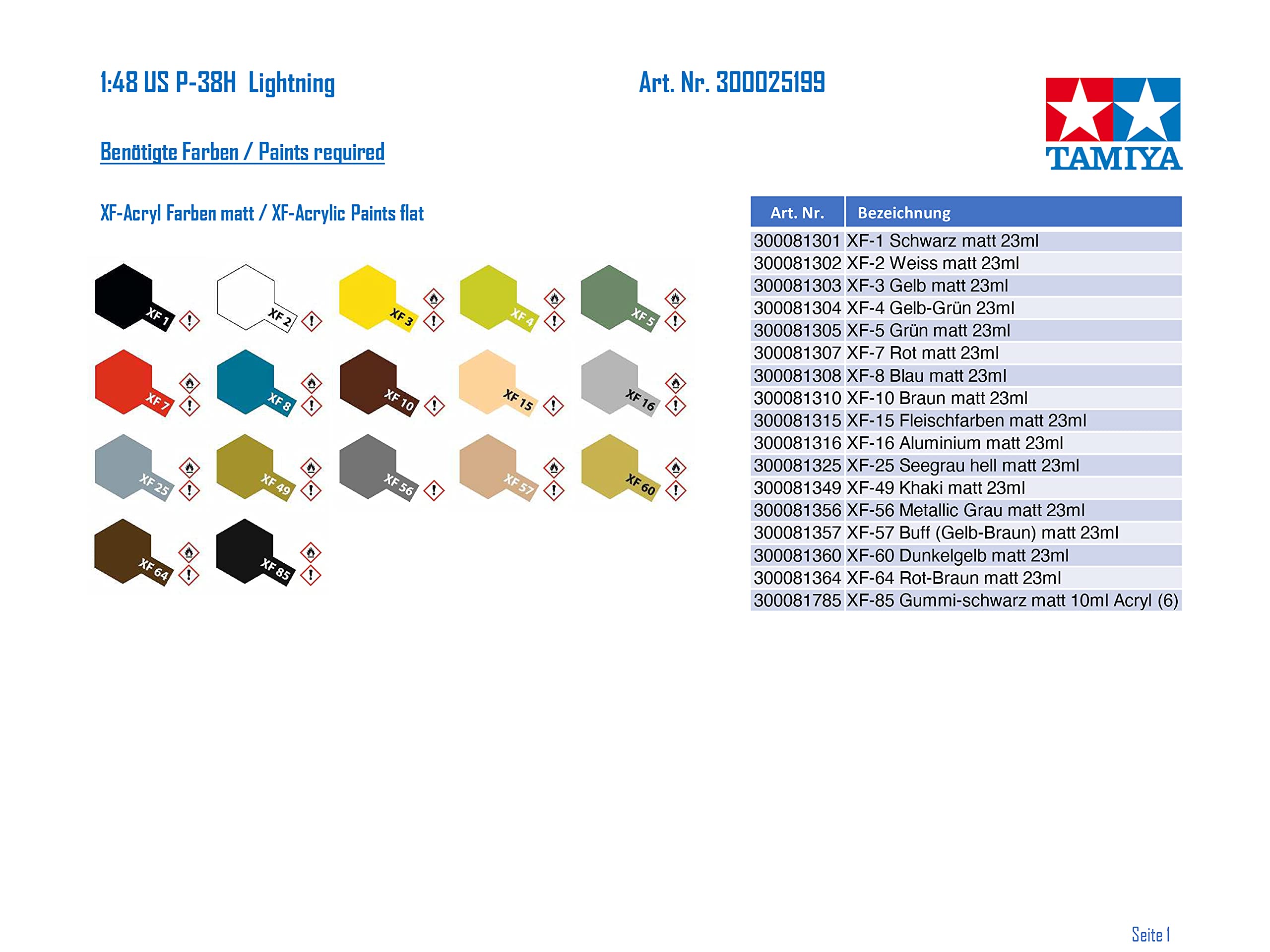 tamiya-static-models-1-48-p-38h-lightning-modellbausatz-unlackiert image 3