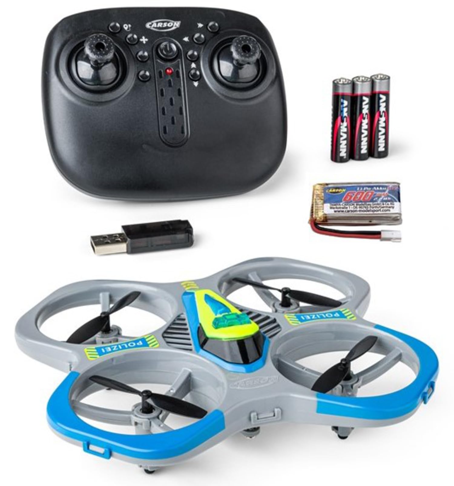 carson-cyber-drone-polizei-quadcopter-rc-drohne-grau-rtf image 1