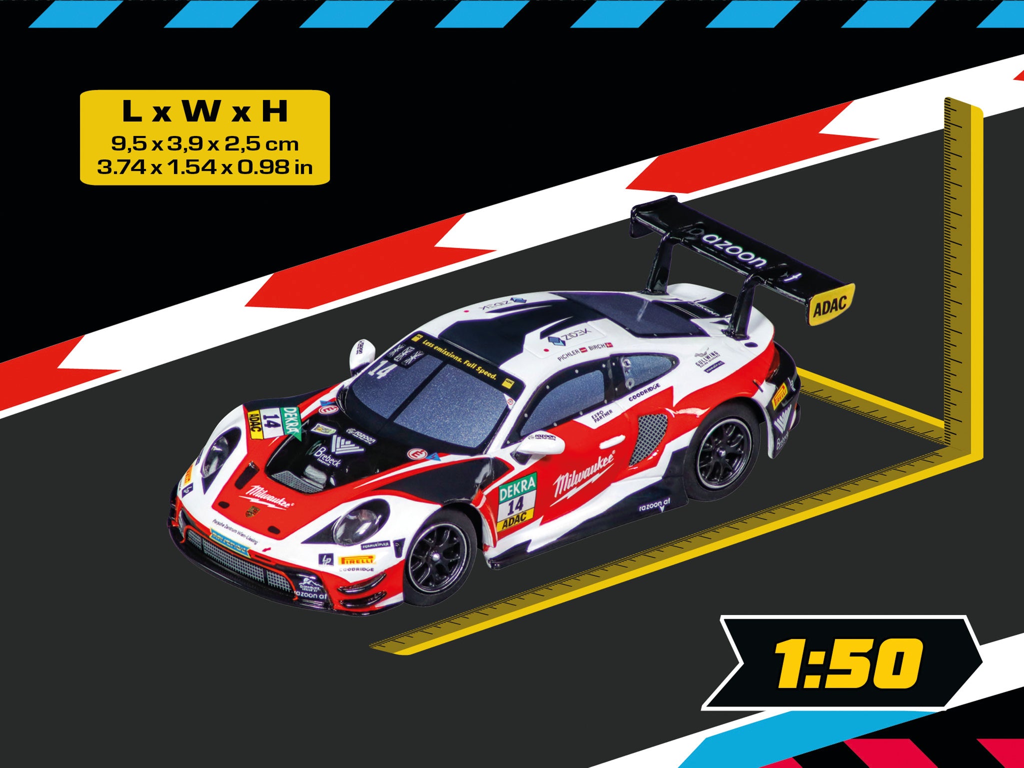 carrera-digital-132-porsche-911-gt3-r-razoon-no-14-slotcar image 2